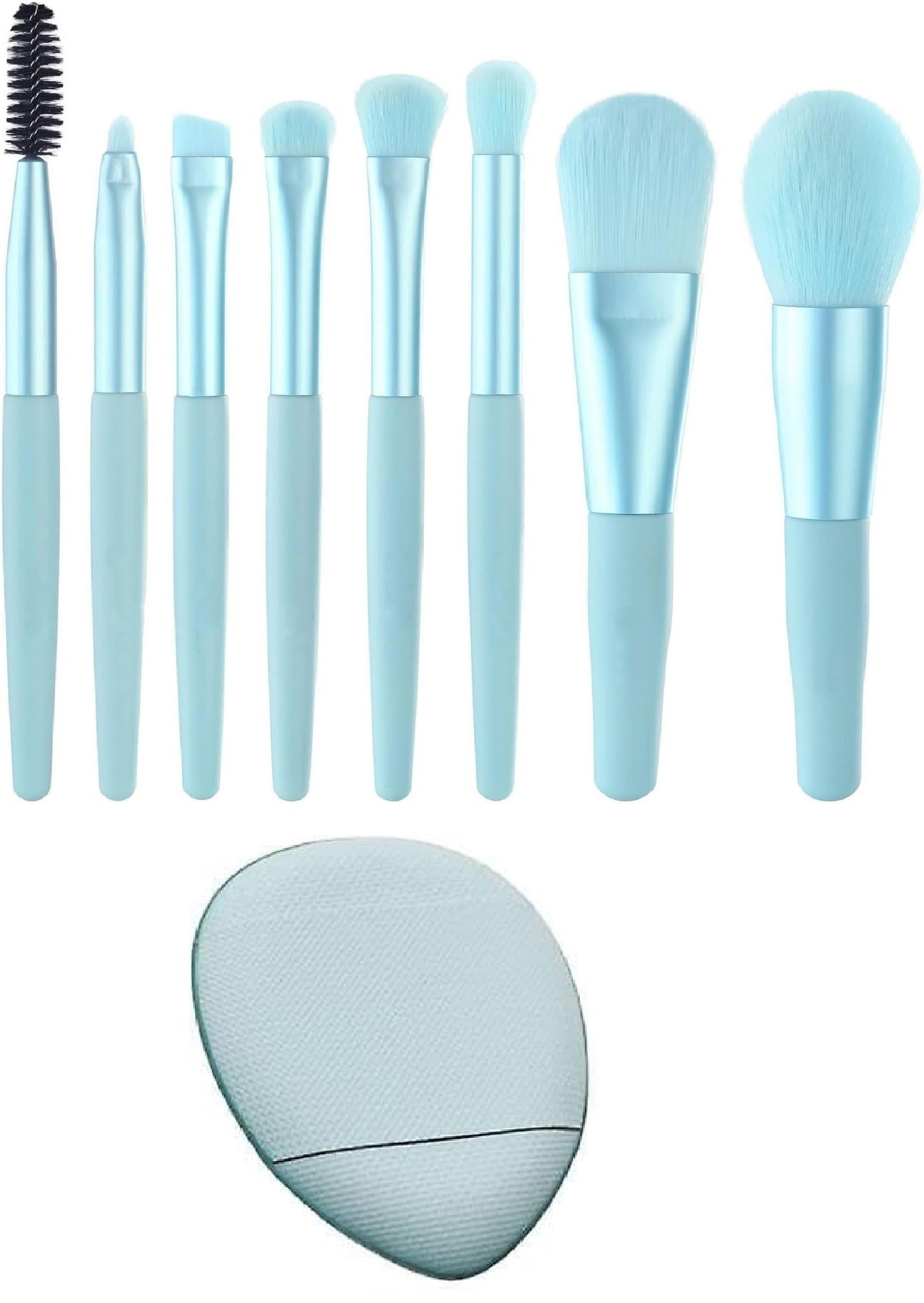 Professional 8-Piece Makeup Brush Set for Foundation, Blush & Eyeshadow - Includes Makeup Bag & Mini Finger Blender | Perfect for Makeup Artists & Beauty Enthusiasts at Home or Salon Use