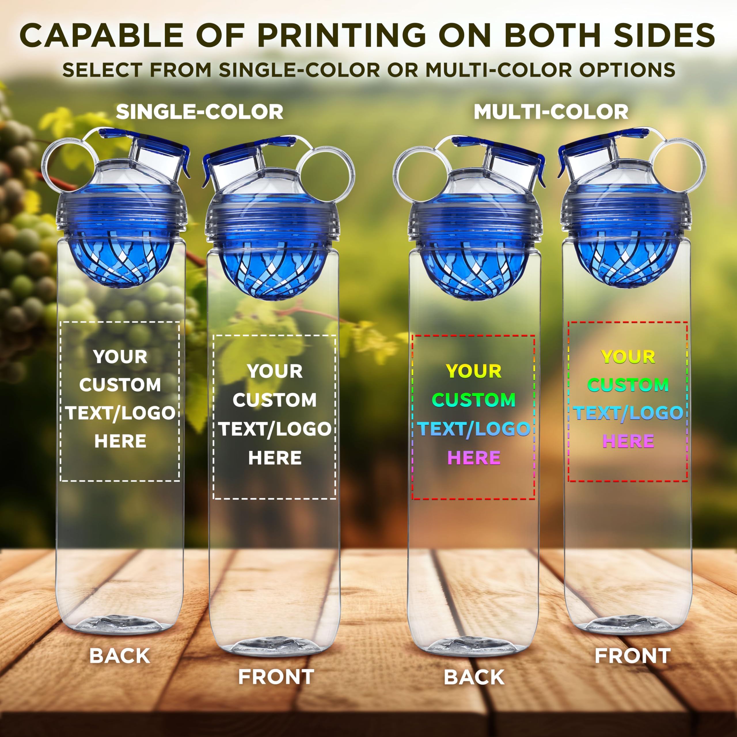 12 Pack Gridiron Infuser Water Bottles - 27oz BPA-Free Sports Bottle with Flip-Top Lid, Leakproof Design & Custom Text/Logo Printing - Perfect for Gym, Office & Outdoor Activities