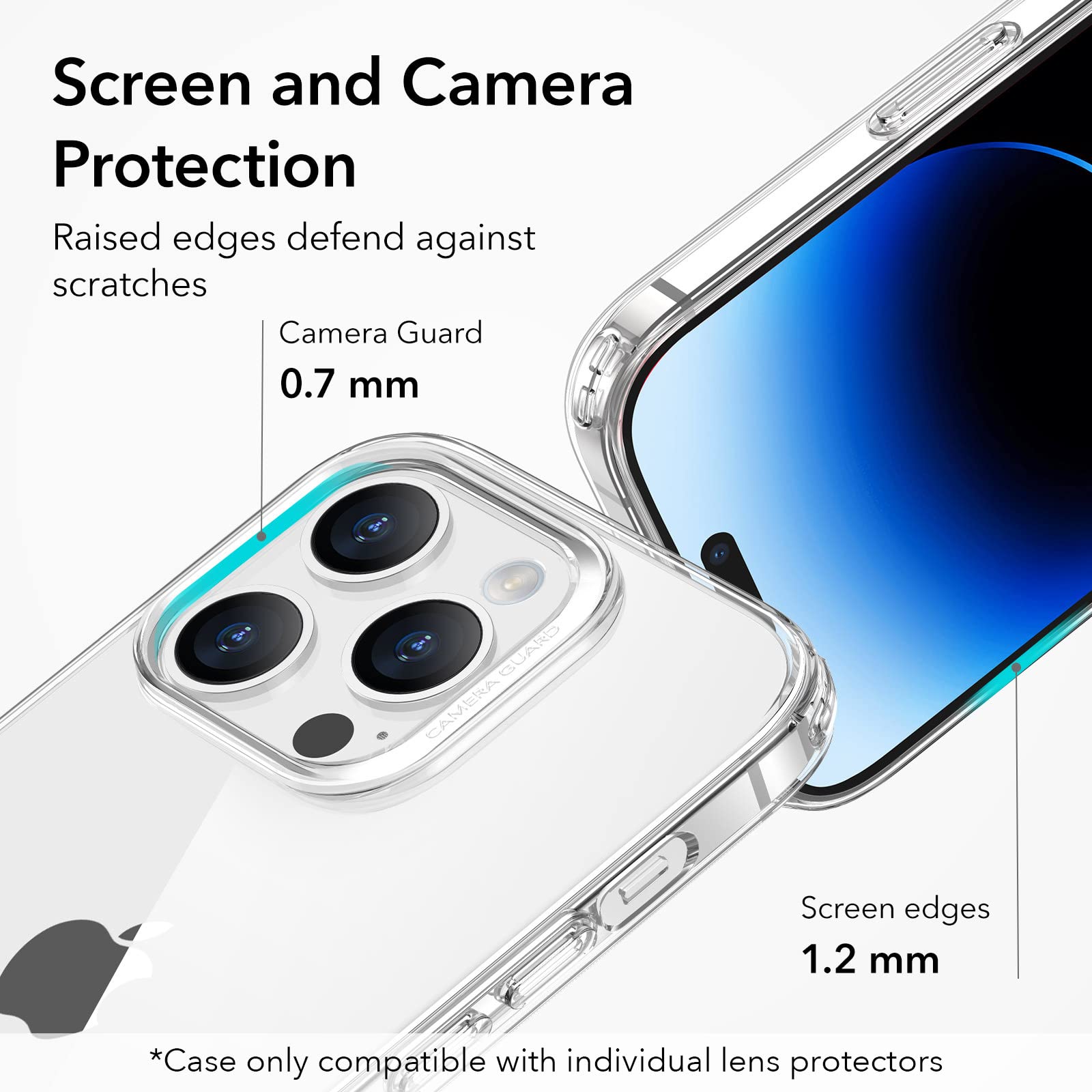 ESR Clear Shockproof Thin Silicone Case for iPhone 14 Pro Max - Yellowing-Resistant Slim Transparent TPU Phone Cover (Project Zero Series) - Perfect for Everyday Protection & Showcasing Your iPhone Design