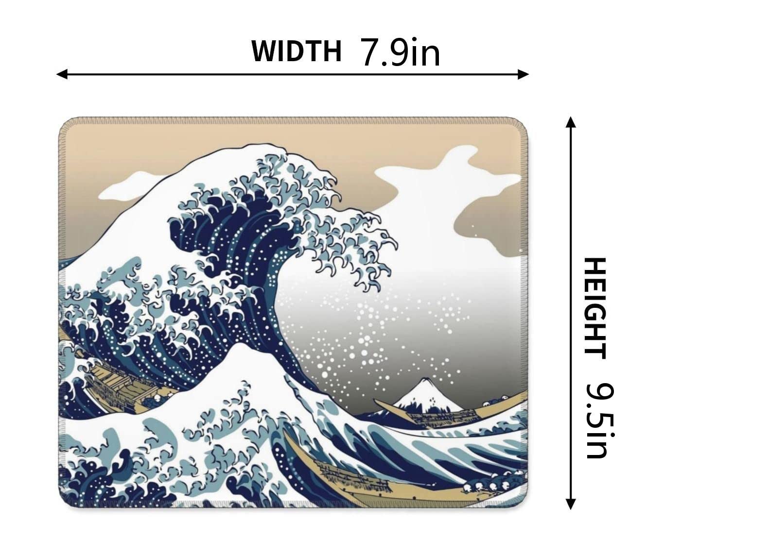 Premium Non-Slip Rubber Base Mouse Pad with Sea Wave Design - 9.5