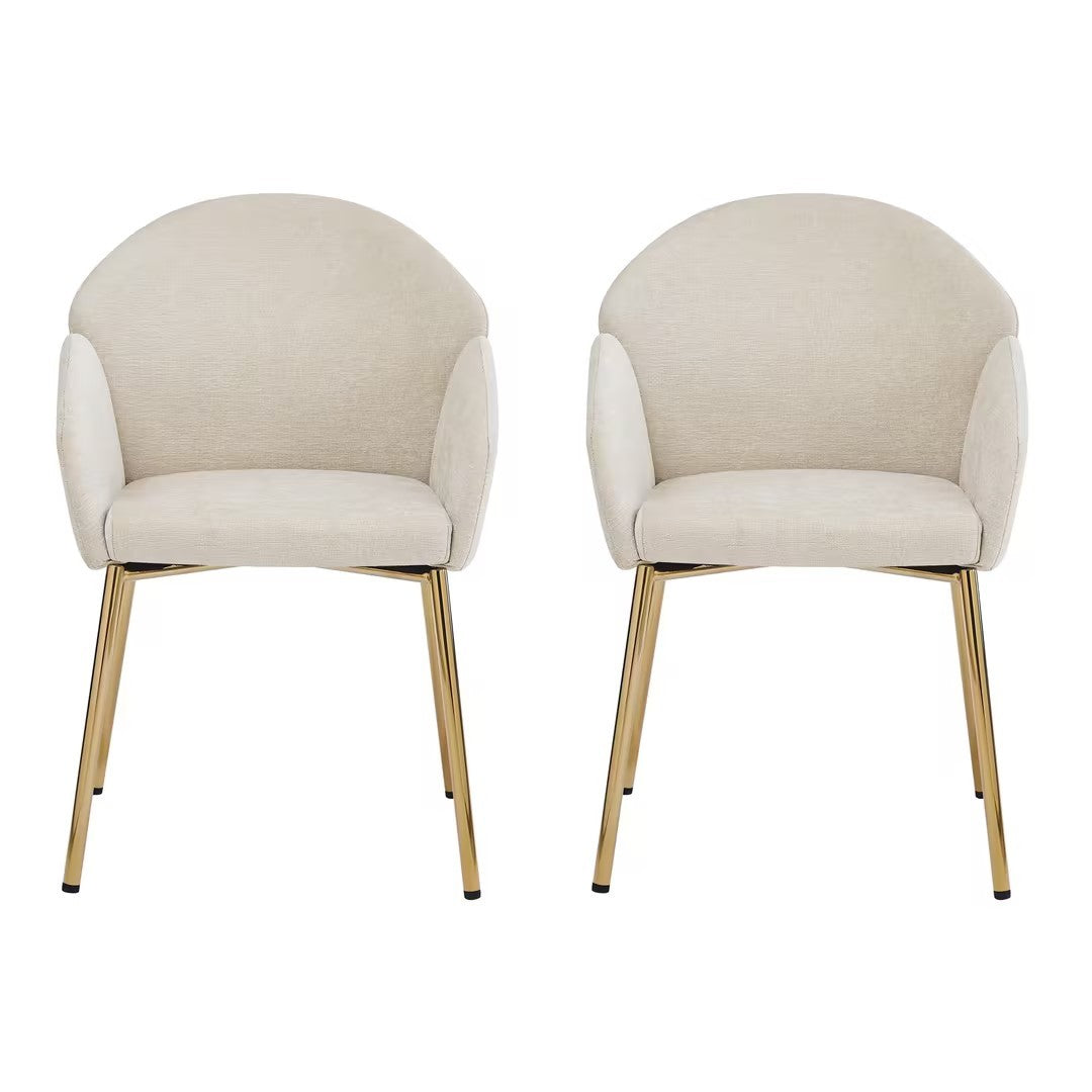 Modern Dining Chairs Set of 2 - Comfortable Kitchen Chairs with Sturdy Metal Frame - Perfect for Dining Room, Kitchen, Breakfast Nook & Small Spaces