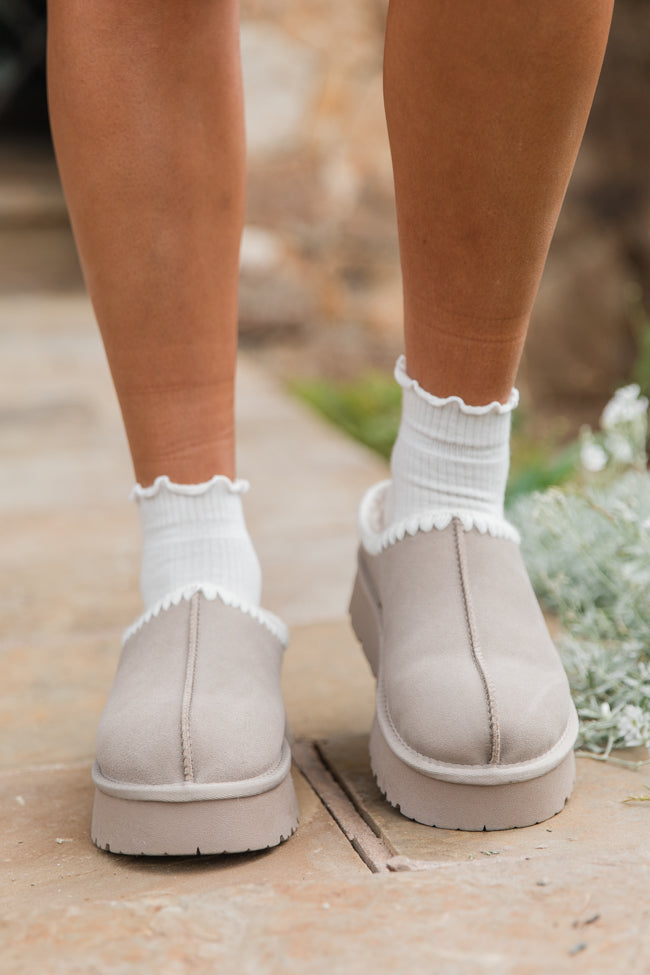 Gabbie Grey Embroidered House Slippers for Women - Soft Indoor/Outdoor Slides with Non-Slip Sole | Perfect for Home, Spa, Travel & Gift Giving