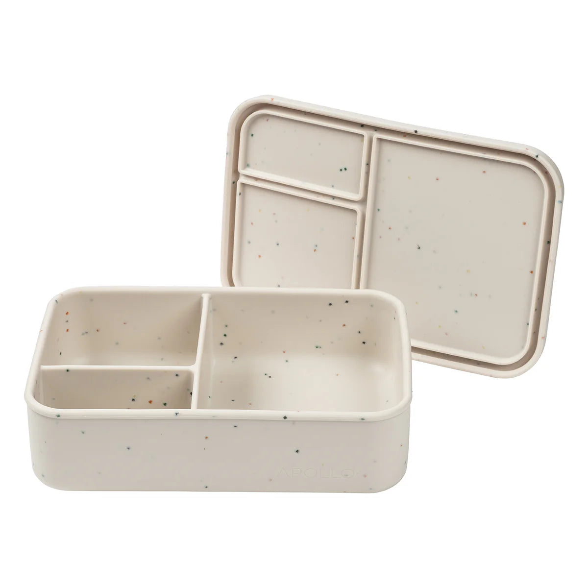 Apollo Silicone Bento Box - 3 Compartment Rectangle Lunch Container with Confetti Design | Perfect for Meal Prep, School Lunches & Office Snacks