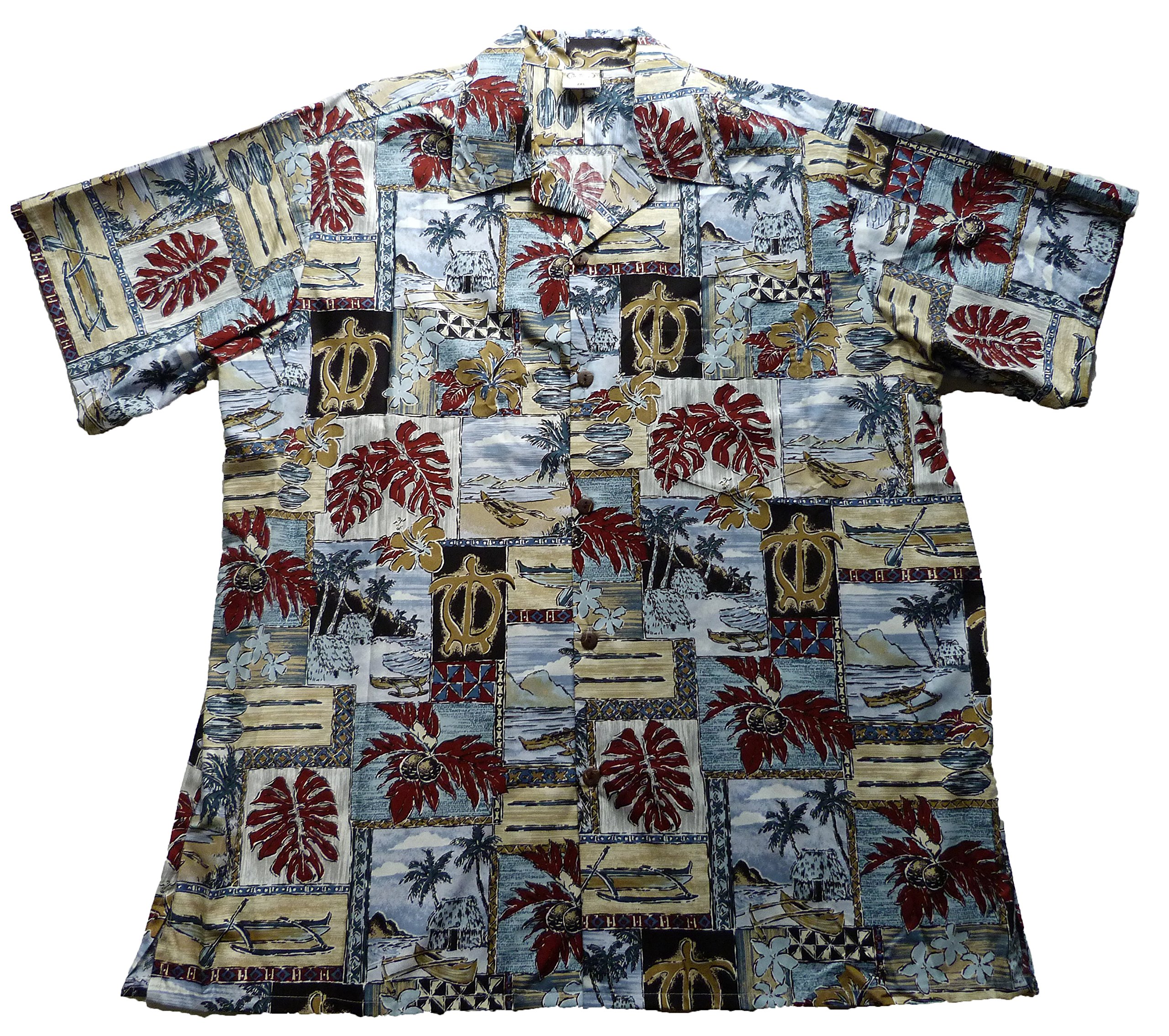 Go Barefoot Men's Kailua Beach Big & Tall Hawaiian Shirt - Comfortable Casual Wear for Summer Vacation, Beach Party & Tropical Getaways