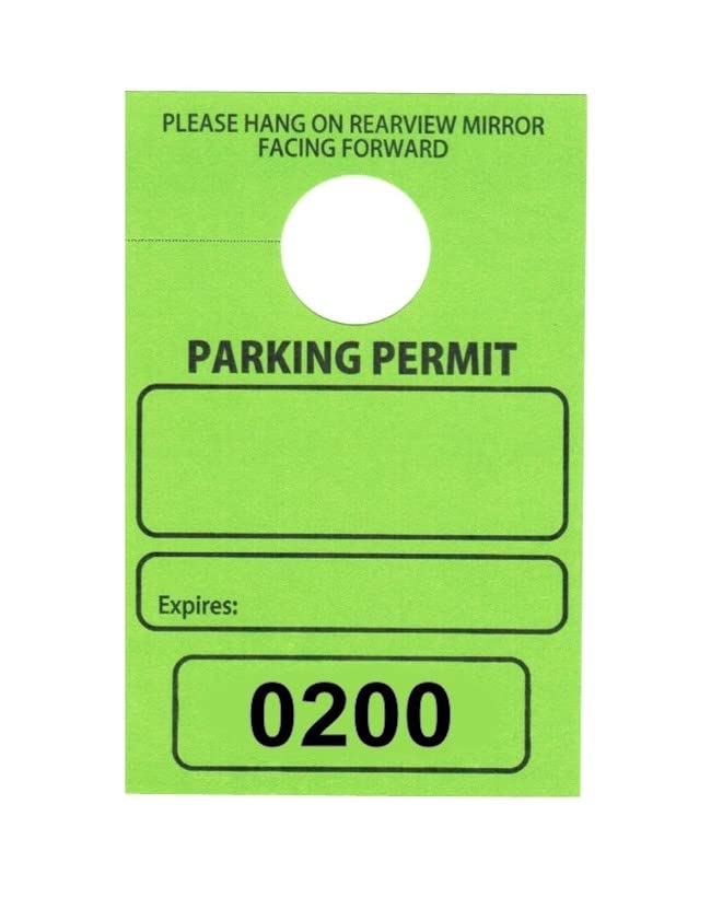 Sequential Numbered Parking Permit Hang Tags (0200-0299) - 3 1/8