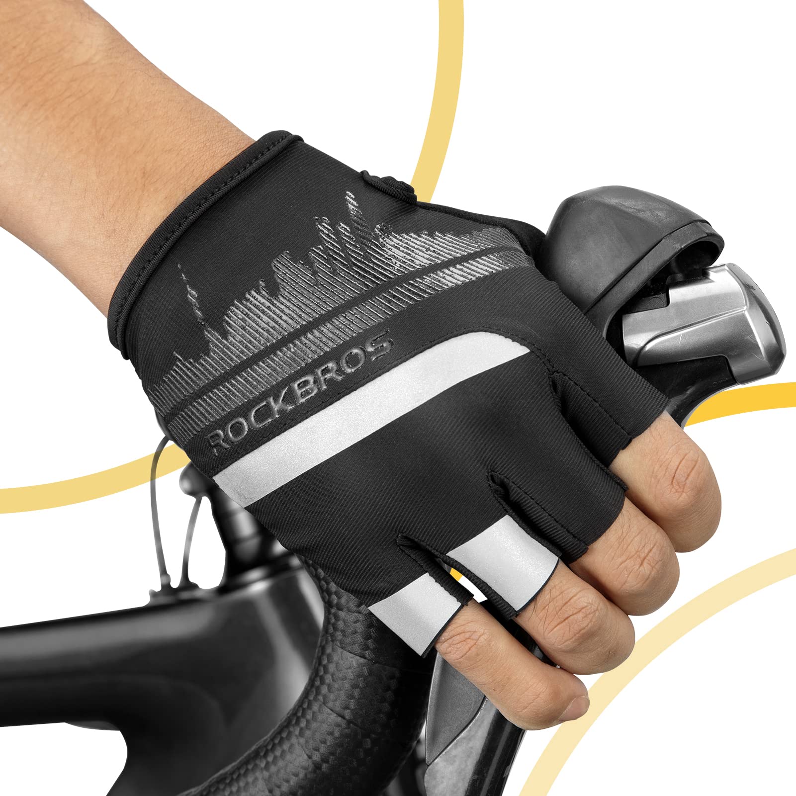ROCKBROS Men's Mountain Bike Gloves - Touchscreen Anti-Slip Cycling Gloves for MTB & Road Biking - Breathable Full Finger Bicycle Gloves for Outdoor Sports - Perfect for Trail Riding, Commuting & Cycling Adventures