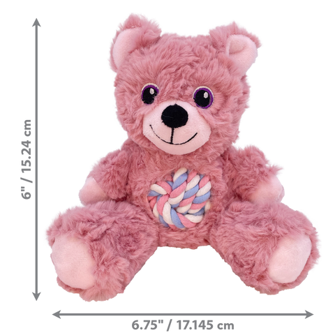 KONG Knots Teddy Dog Chew Toy - Durable Plush Chew Toy for Dogs, Puppies & Aggressive Chewers | Perfect for Playtime, Training & Anxiety Relief