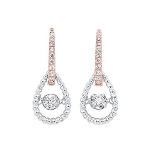 10KT White Rose Gold Diamond Earrings (1/4CTW) - Elegant Stud Earrings for Women, Perfect for Weddings, Anniversaries & Special Occasions