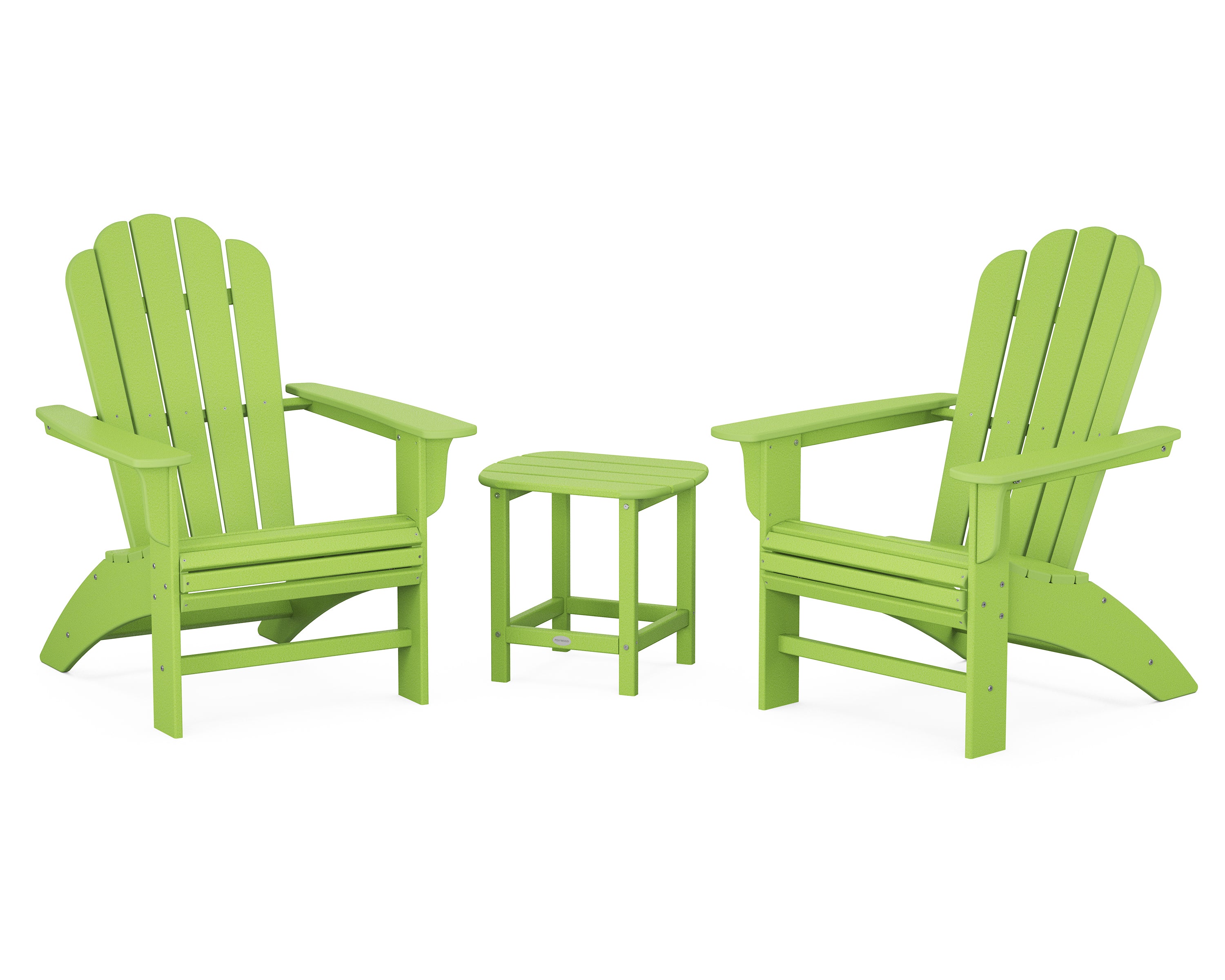 POLYWOOD Country Living Cottage Curveback Adirondack Chair 3-Piece Outdoor Patio Set - Perfect for Garden, Poolside & Backyard Relaxation