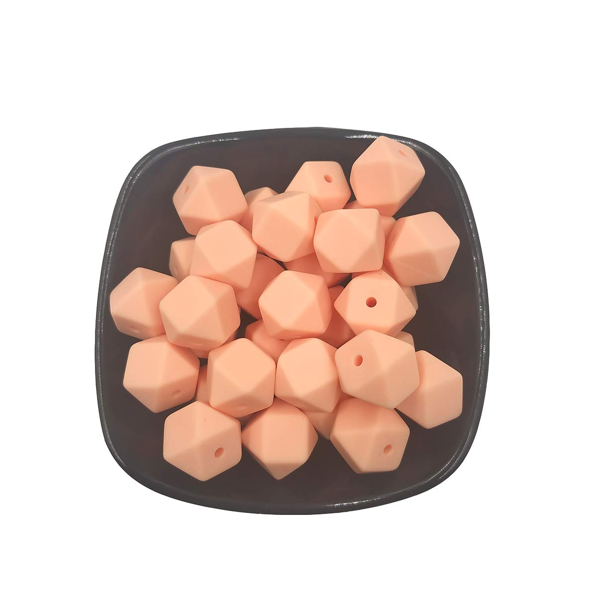 14mm Hexagonal Silicone Beads for DIY Jewelry & Keychains - 50pcs Bulk Craft Beads for Women & Moms