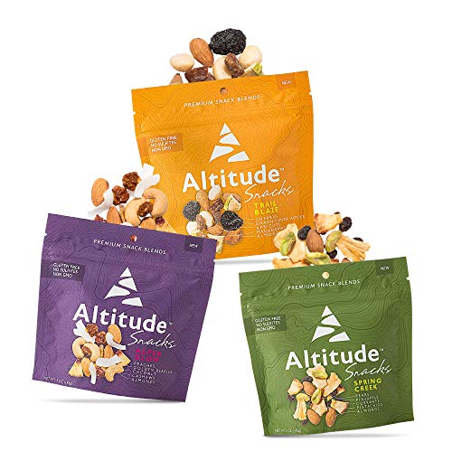 Healthy No Sugar Added Trail Mix - Spring Creek, Alpen Glow & Trail Blaze Flavors | Dried Fruits & Mixed Nuts Snack Pack (3 x 5oz) | Perfect for Hiking, Office & Outdoor Adventures | Altitude Snacks