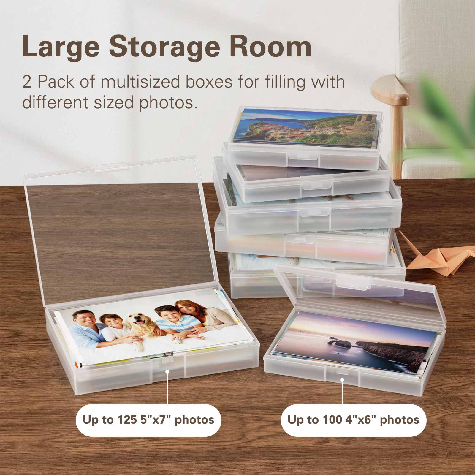 iBune Large 4x6 5x7 Photo Storage Box with 16 Inner Cases - Holds 1800 Photos, Zippered Cloth Bag & Handle - Perfect for Organizing Pictures, Cards, Crafts & Seed Packets (White) - Ideal for Home Organization, Scrapbooking & Memory Keeping