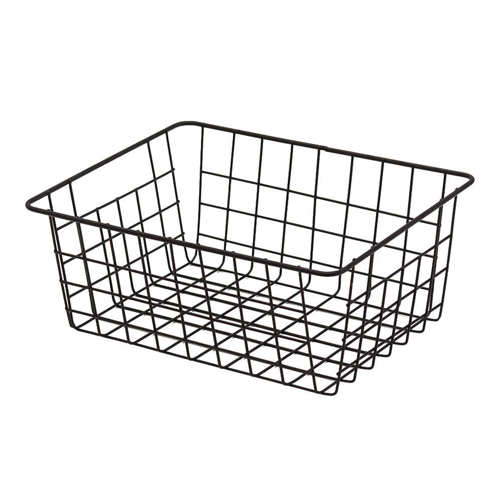 Amosfun Wrought Iron Storage Basket - Bathroom & Kitchen Organizer for Toiletries, Vegetables, and Seasonings | Durable Desktop Storage Solution (Black) - Perfect for Home, Office, and Dorm Organization