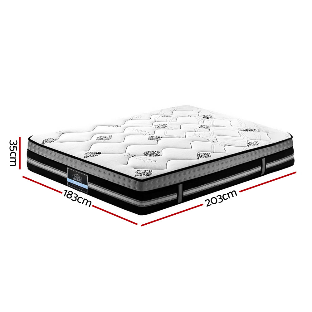 Galaxy Euro Top Cool Gel Pocket Spring Mattress - 14 Inch King Size for Cool Sleep | Perfect for Hot Sleepers & Master Bedrooms