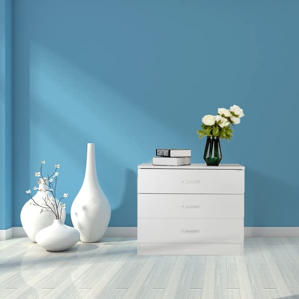 3-Drawer Wooden Dresser Chest with Nightstand - Wide Storage Space for Nursery, Bedroom, Living Room & Hallway - Perfect for Organizing Clothes, Toys & Home Essentials