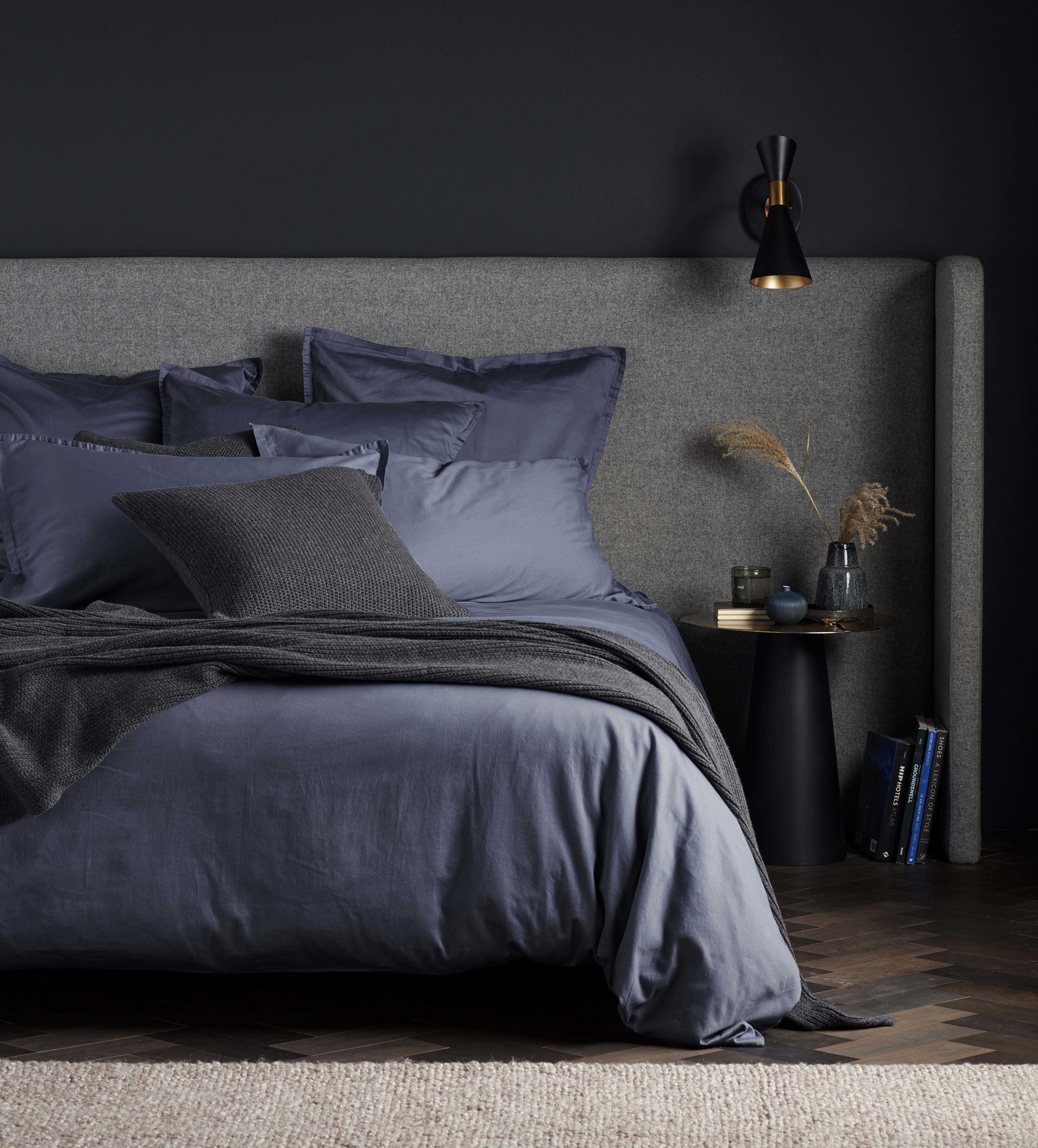 Premium French Blue 100% Cotton Bed Sheet Set - Super Soft Breathable Bedding for Home, Hotel & Guest Room - Queen/King Size Luxury Bed Linen
