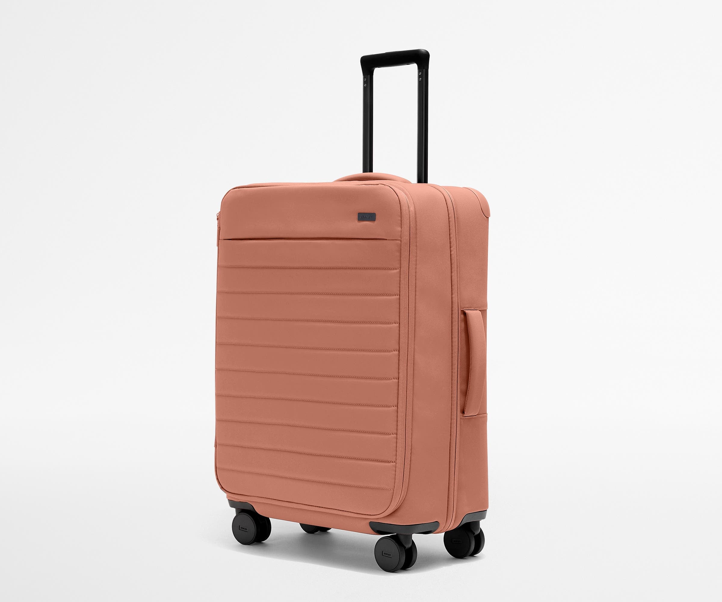 Premium Softside Medium Luggage in Elegant Clay Pink - Perfect for Travel, Business Trips & Weekend Getaways