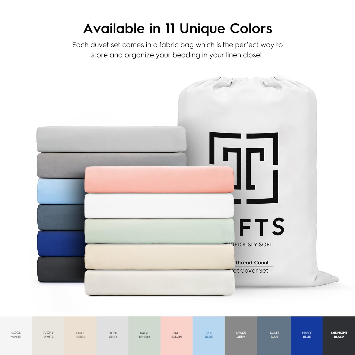 Tafts King Sheets Set - 100% Bamboo Viscose Bedding, Ultra Soft & Cooling Sheets, Double Stitched for Durability - Perfect for Hot Sleepers & Luxury Bedrooms (Cool White)