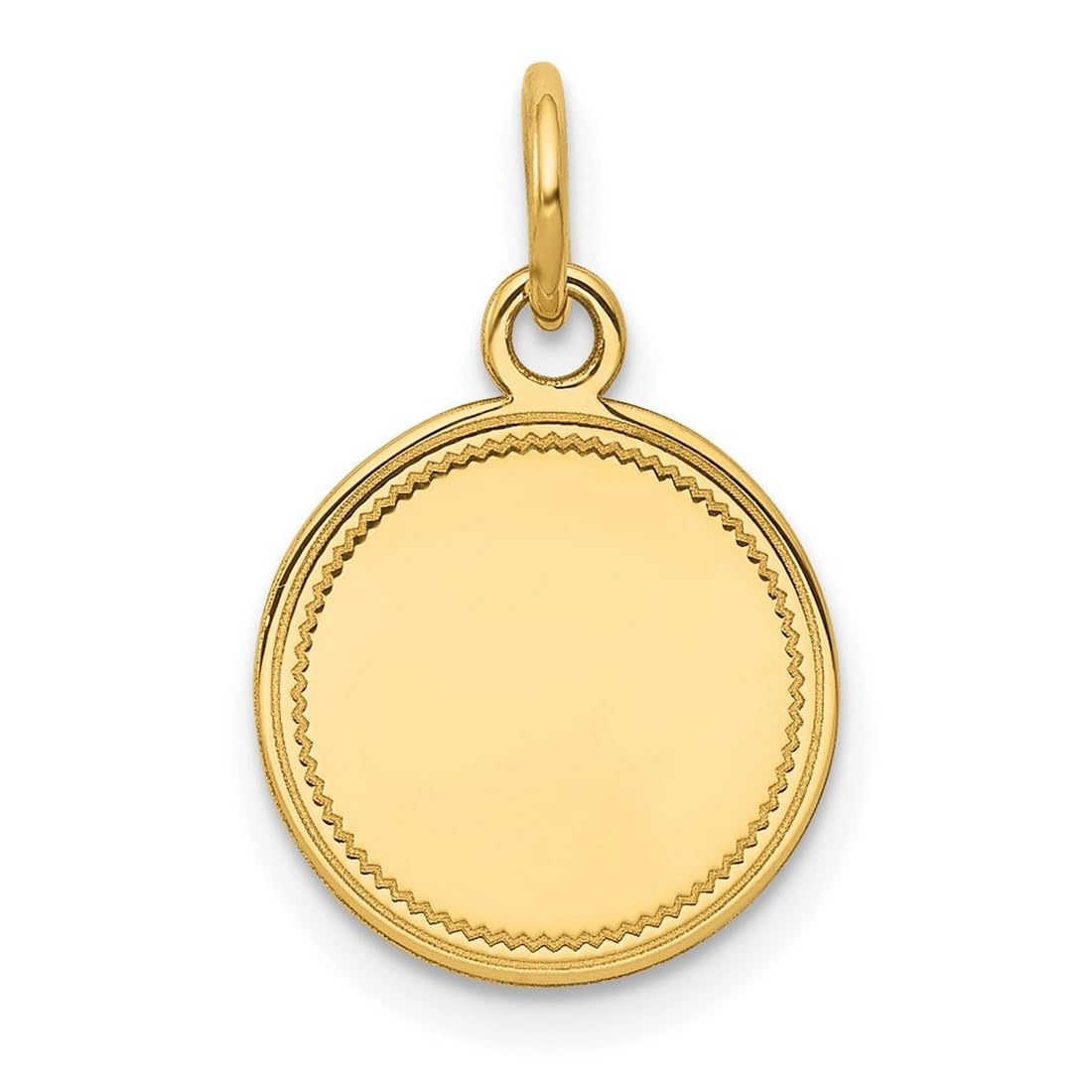 14K Yellow Gold Solid Polished Round Disc Charm Pendant Necklace for Women - 19x13mm Engraveable Jewelry, Perfect for Gifts, Anniversaries & Special Occasions