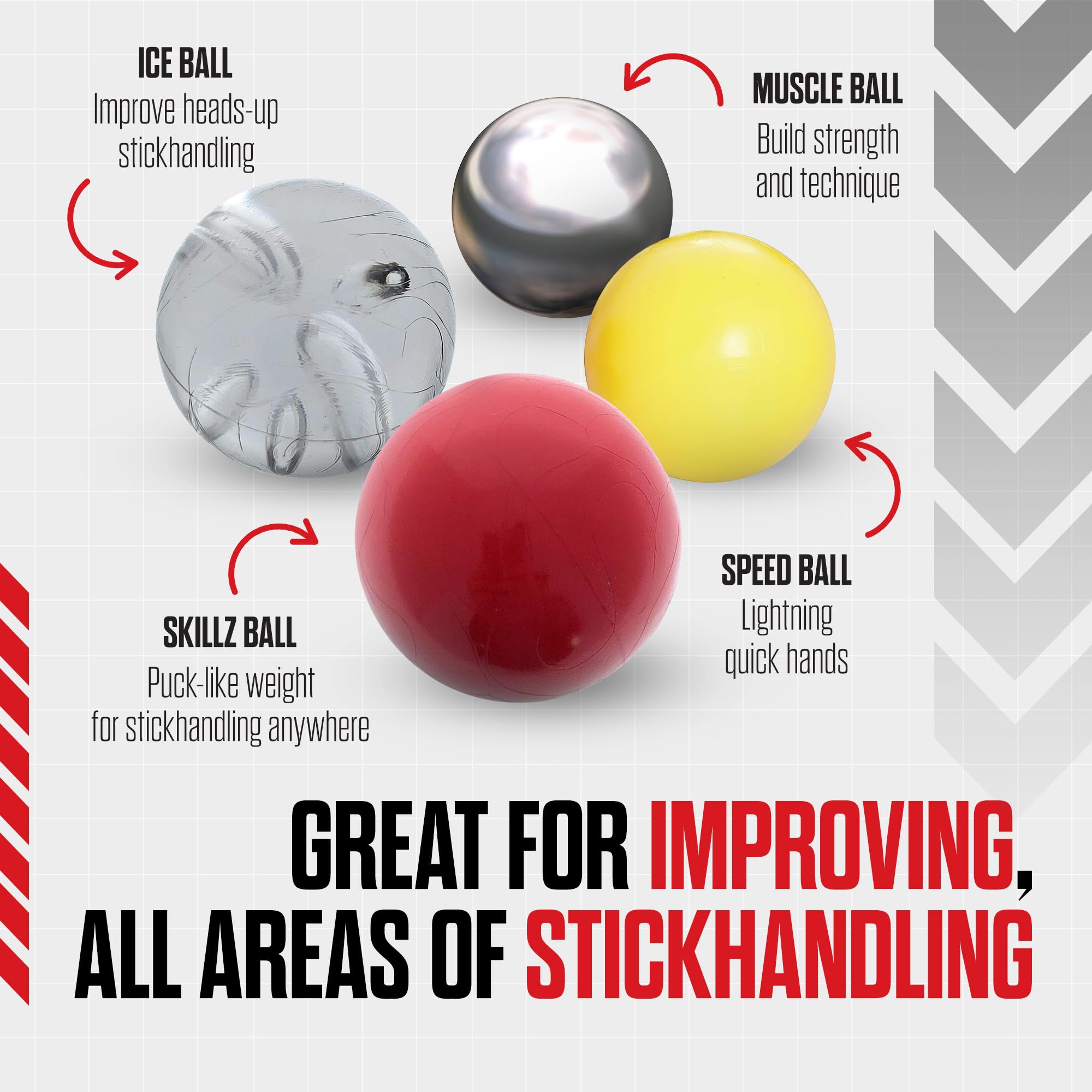 Snipers Edge Hockey Stickhandling Balls - Pro Training Hockey Dangle Balls with Carry Bag - Improve Stickhandling Skills On & Off Ice - Perfect for Home, Rink & Travel Practice