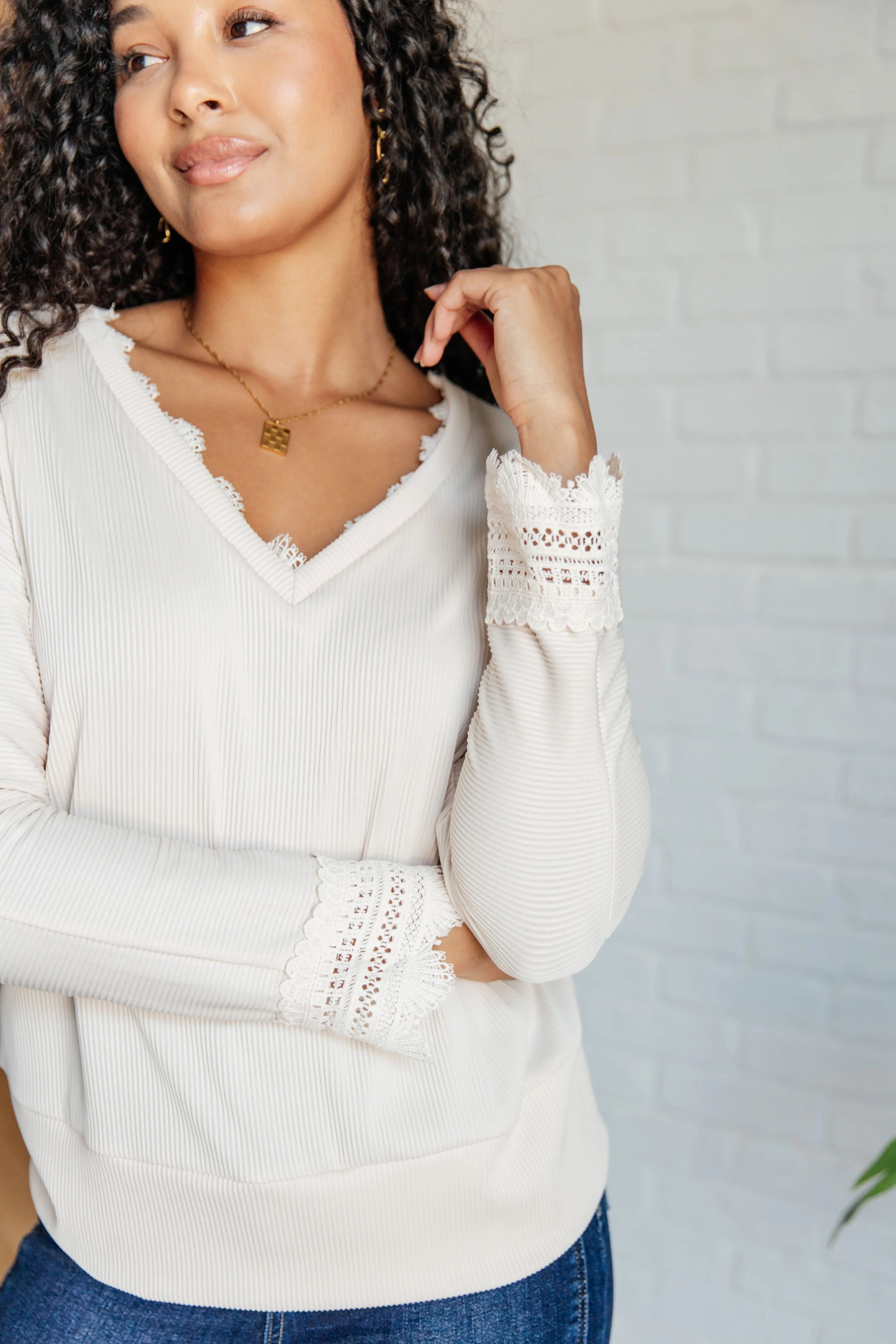 Elegant Lace Trim V-Neck Blouse for Women - Flowy Casual & Party Tops - Perfect for Dates, Office Wear, and Special Occasions