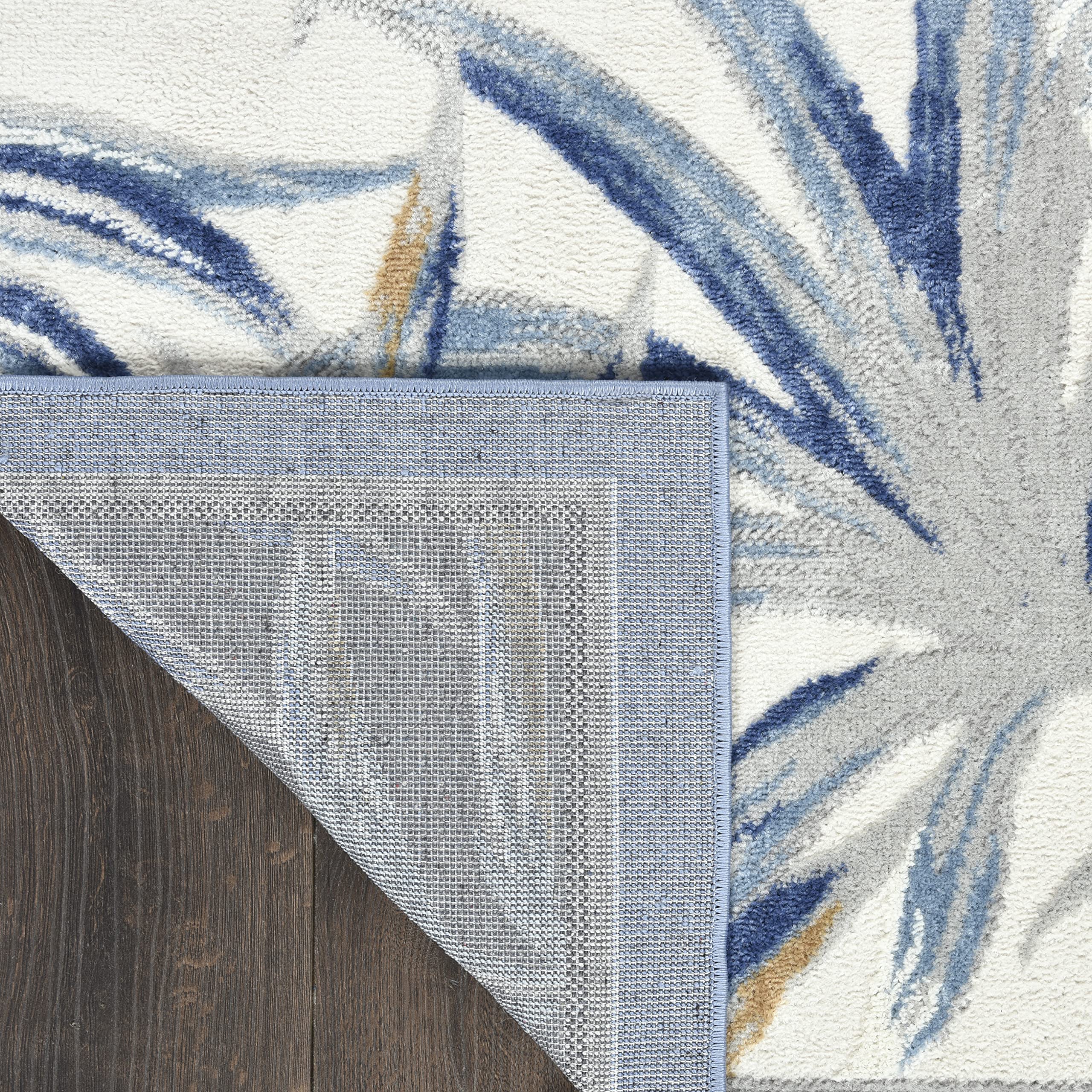 Nourison Seaside Modern Tropical Ivory Blue 5'3