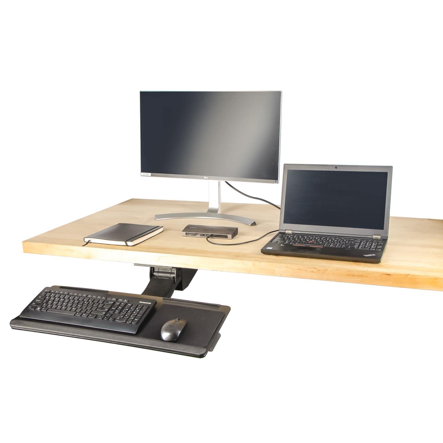 StarTech.com Under Desk Keyboard Tray - Full Motion & Height Adjustable Ergonomic Keyboard and Mouse Platform (10