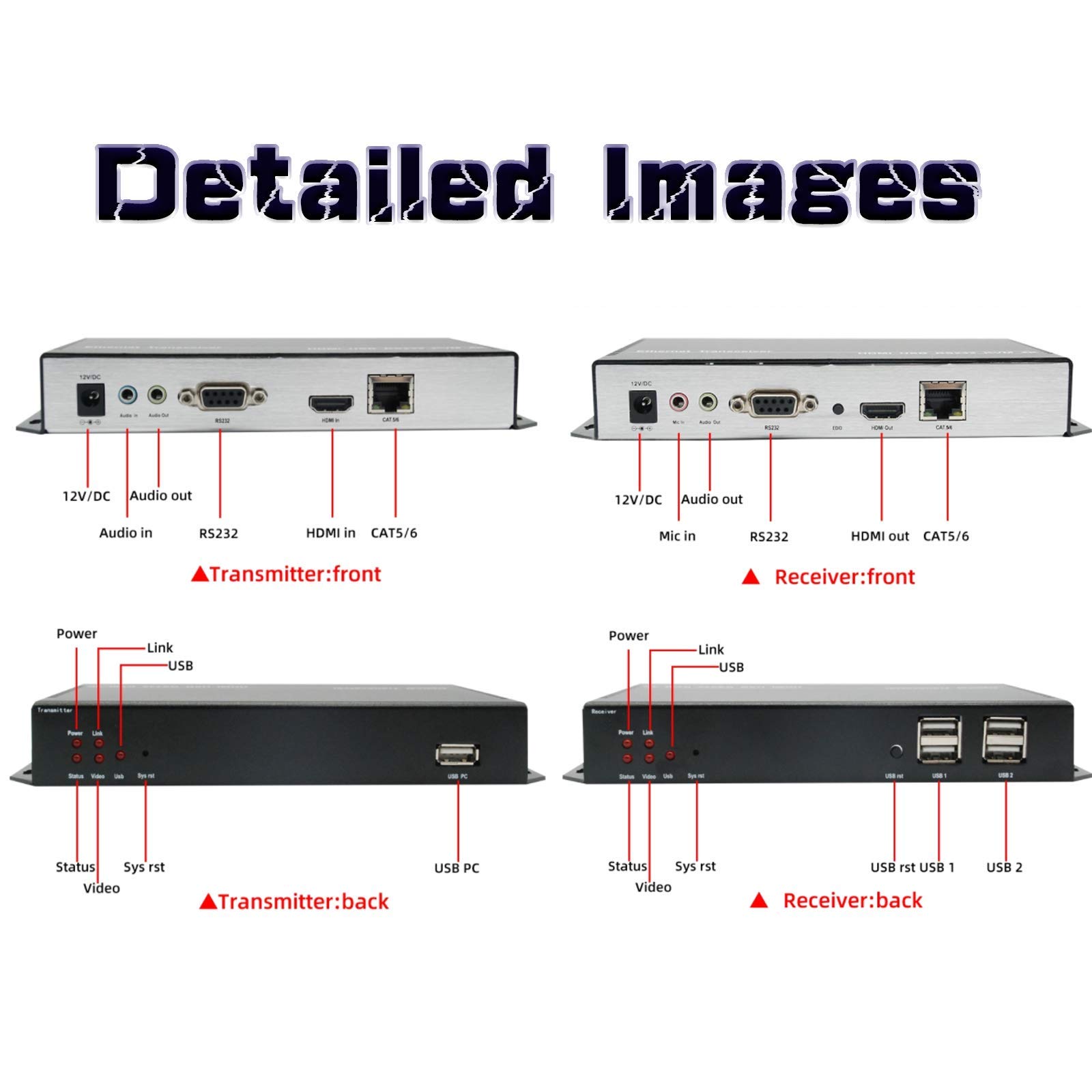 ORIVISION 4K/1080P HDMI USB KVM Extender Over CAT5/6 Cable - 120M (390ft) Range, 1080P@30Hz, Keyboard & Mouse Sharing, USB 2.0 & HDMI 1.4 Support - Ideal for Home Office, Data Centers, and Multi-Computer Workstations