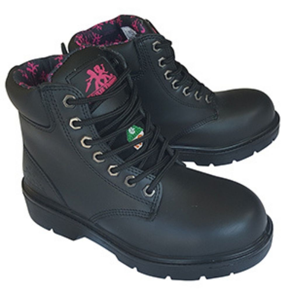 Moxie Alice Women's 6 Black Steel Toe Work Boots 50163 - Safety Shoes for Construction, Warehouse & Outdoor Work - Non-Slip, Durable & Comfortable Work Boots for Women