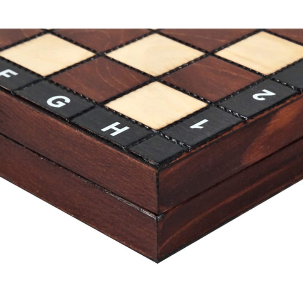 **Portable Wooden Chess Set - Handmade Solid Wood Folding Chessboard with International Chess Pieces for Kids & Students - Perfect for Travel, School, and Family Game Nights**