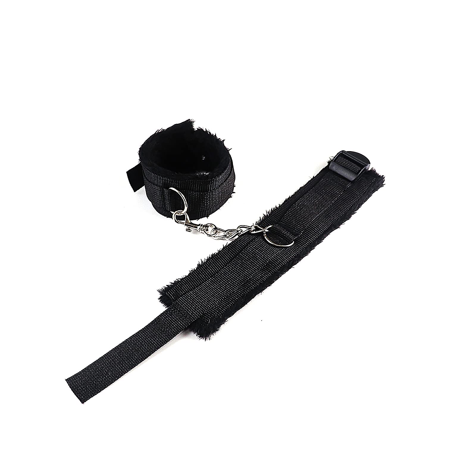 Punk Fluffy Wrist Leather Handcuffs Bracelet with Soft Plush Lining - Adjustable Role Play Accessories for Couples, BDSM, Cosplay, Yoga, Gym & Party Fun