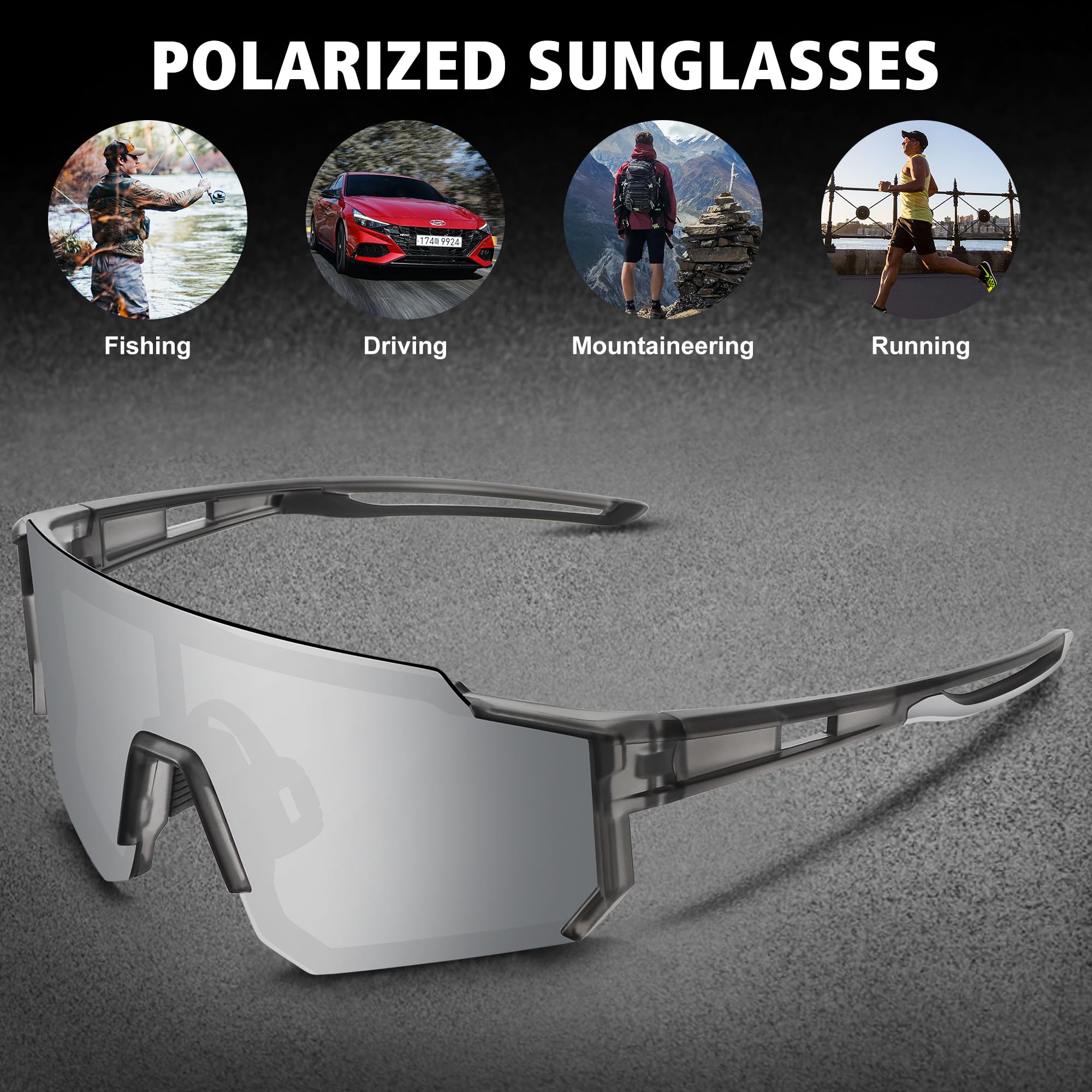 STORYCOAST Polarized Sports Sunglasses for Men & Women - UV400 Protection, Anti-Glare for Driving, Fishing, Cycling & Mountain Biking - Lightweight & Durable for Outdoor Adventures