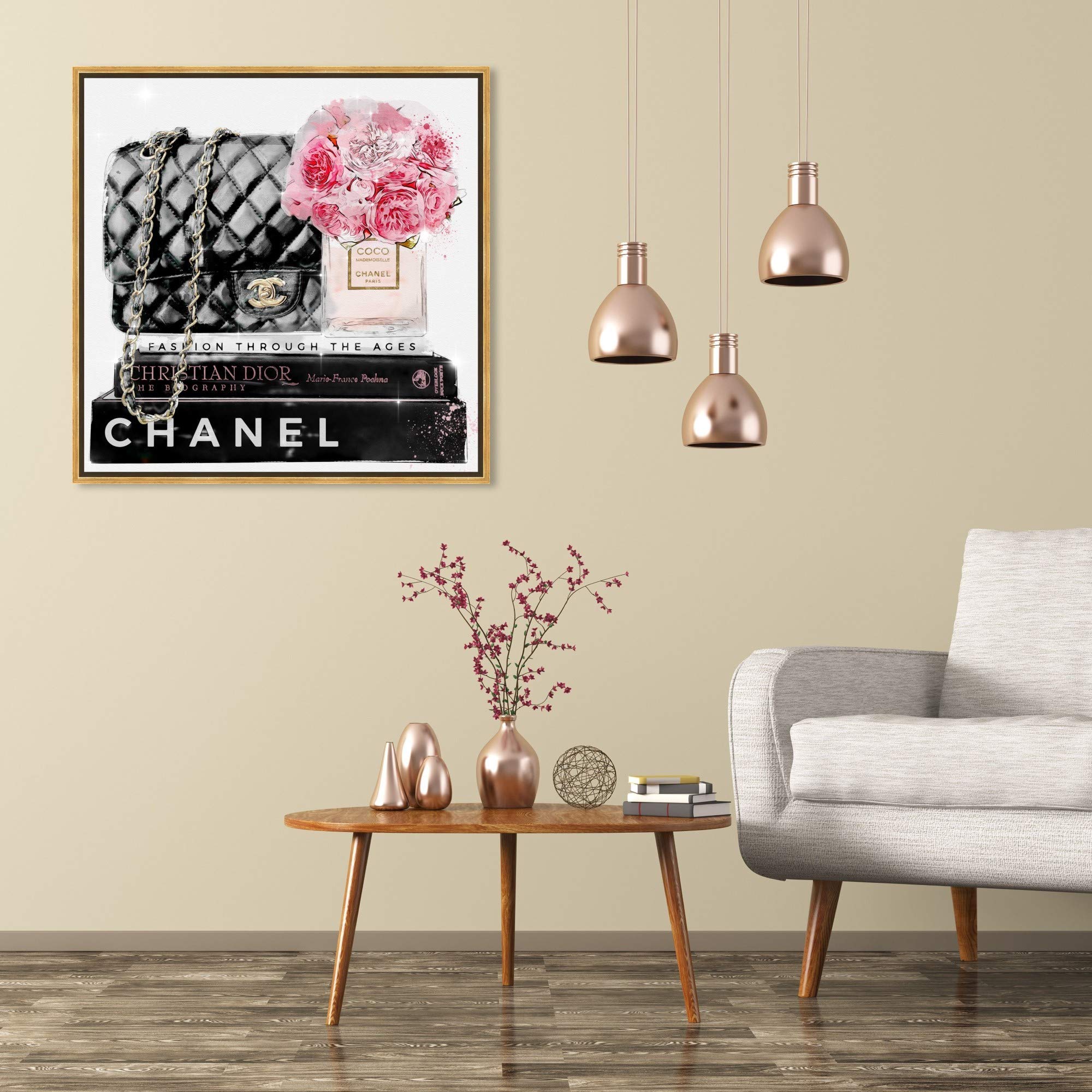 Oliver Gal Artist Co. Elegant Essentials Paris Framed Wall Art Canvas Print - Fashion & Glam Home Decor, 30x30 Inches Gold Floater Frame - Perfect for Living Room, Bedroom & Office Décor