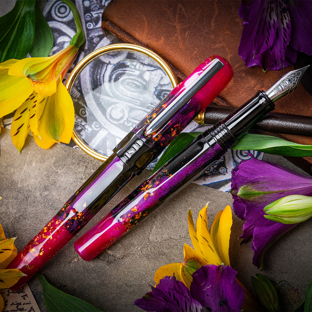 Benu Talisman Fountain Pen - Lily of the Incas Design Luxury Writing Instrument for Calligraphy, Journaling & Gift Giving