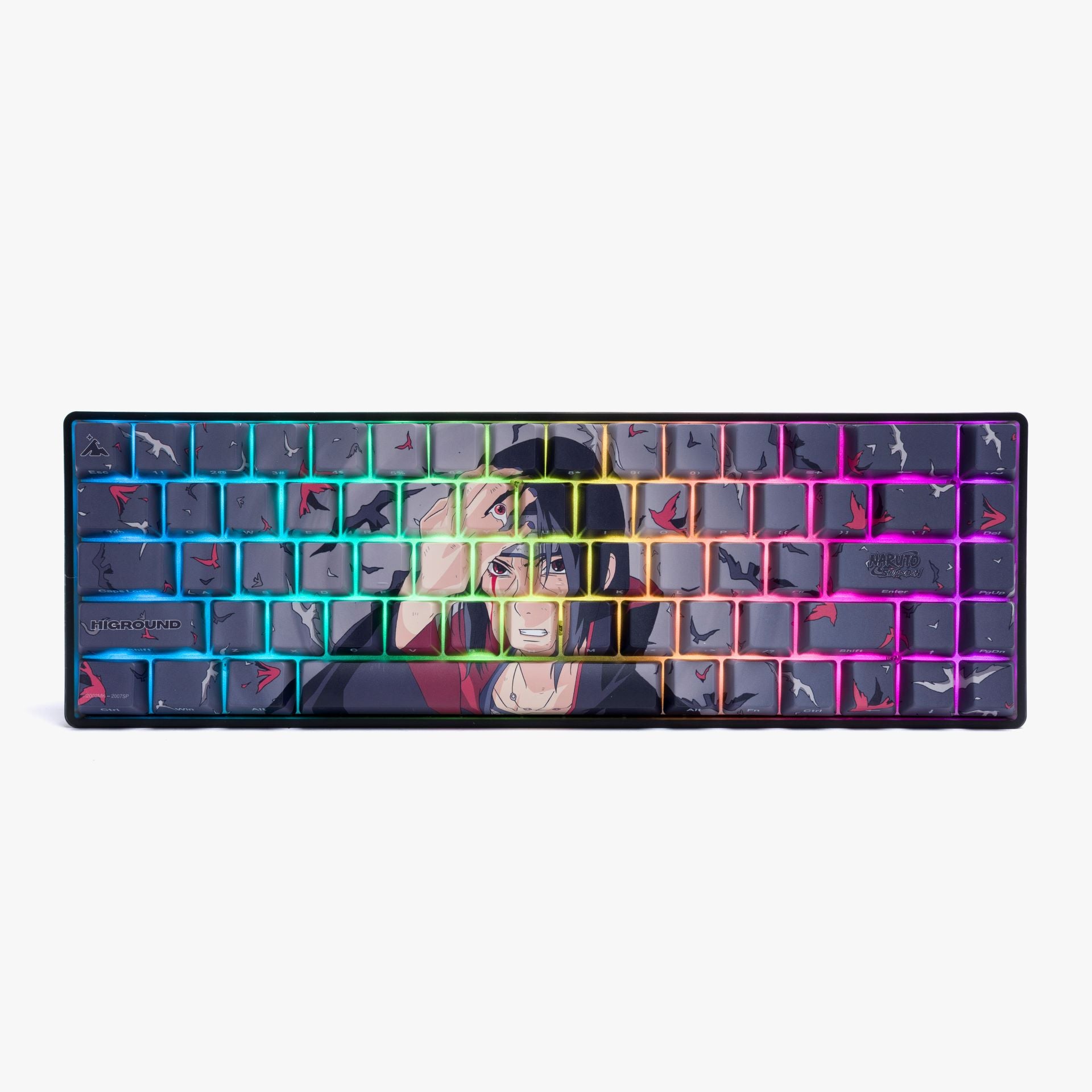 Naruto x HG Basecamp 65HE Mechanical Keyboard - Itachi Uchiha Themed Custom Gaming Keyboard for PC/Mac - Perfect for Anime Fans & Typing Enthusiasts