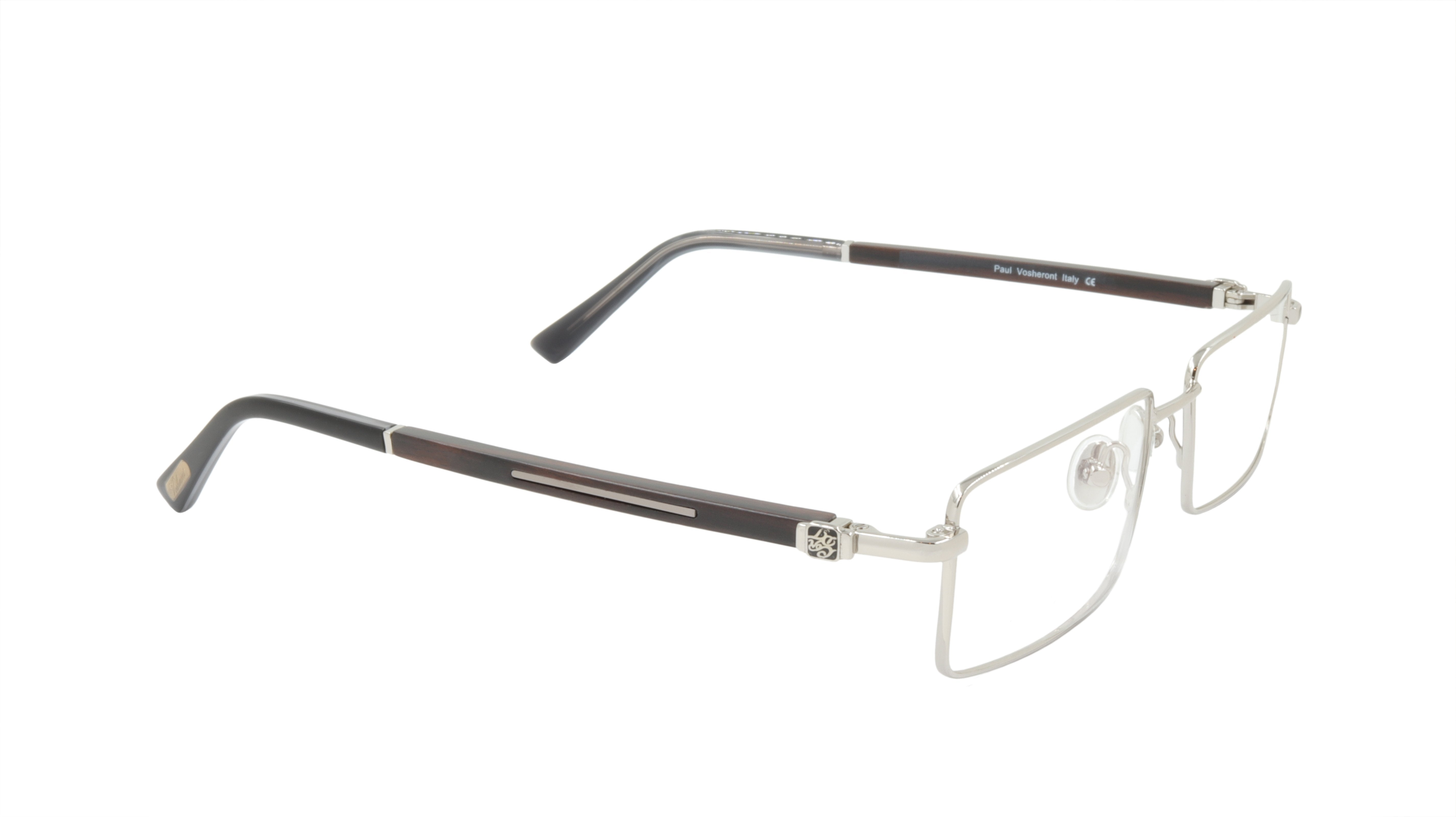 Paul Vosheront Eyeglasses Frame - Gold Plated Titanium & Wood Acetate - Italian Design PV332 C2 | Premium Eyewear for Work, Reading & Fashion