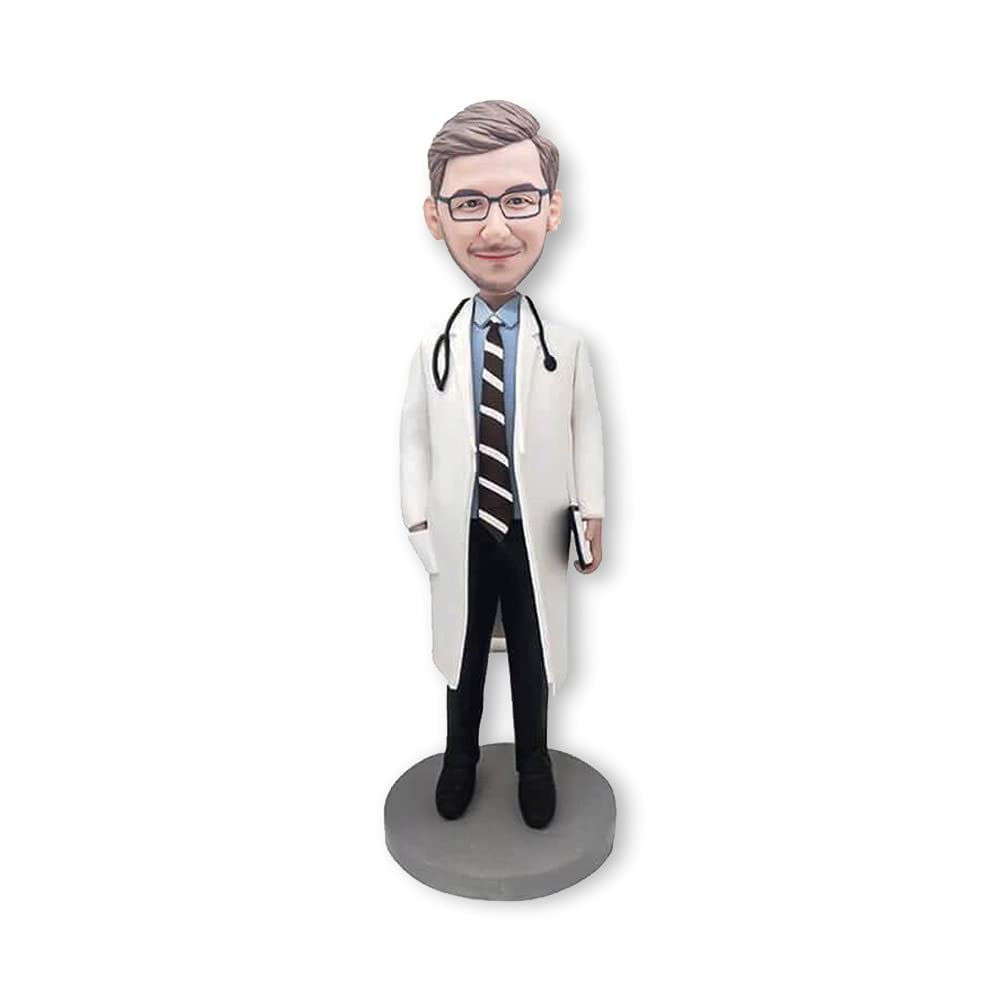 Custom Bobblehead 7.8 Inch Personalized Doctor Bobblehead - Handmade Sculpture Based on Your Photo | Unique Doctor Gift, Nurse Present, Medical Graduation Keepsake | Perfect for Office Decor, Retirement Party, or Healthcare Appreciation