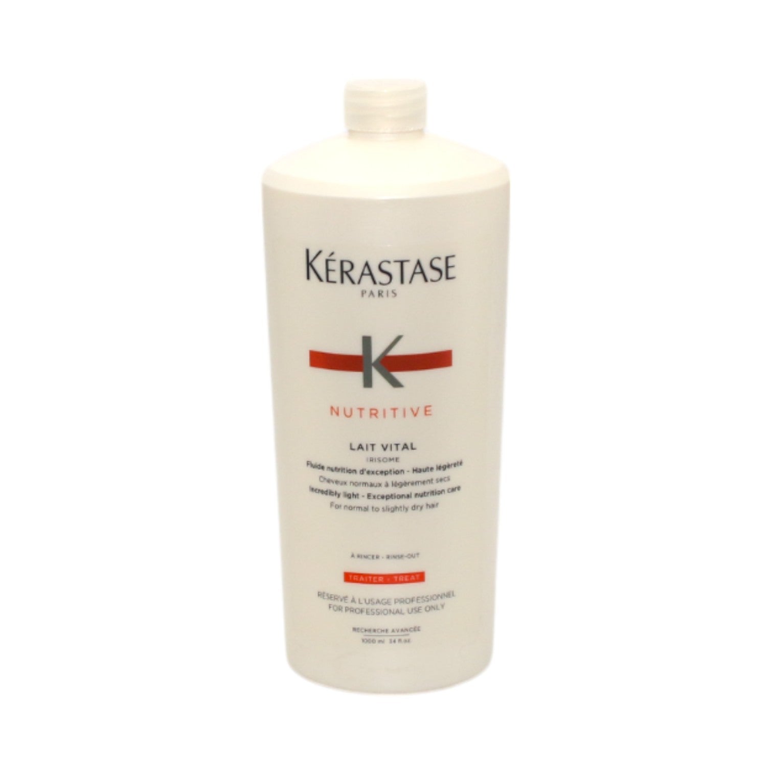Kerastase Nutritive Lait Vital Incredibly Light Exceptional Rinse Out Hair Treatment - 34 oz for Dry & Damaged Hair - Salon-Quality Hydration for Smooth & Shiny Hair at Home