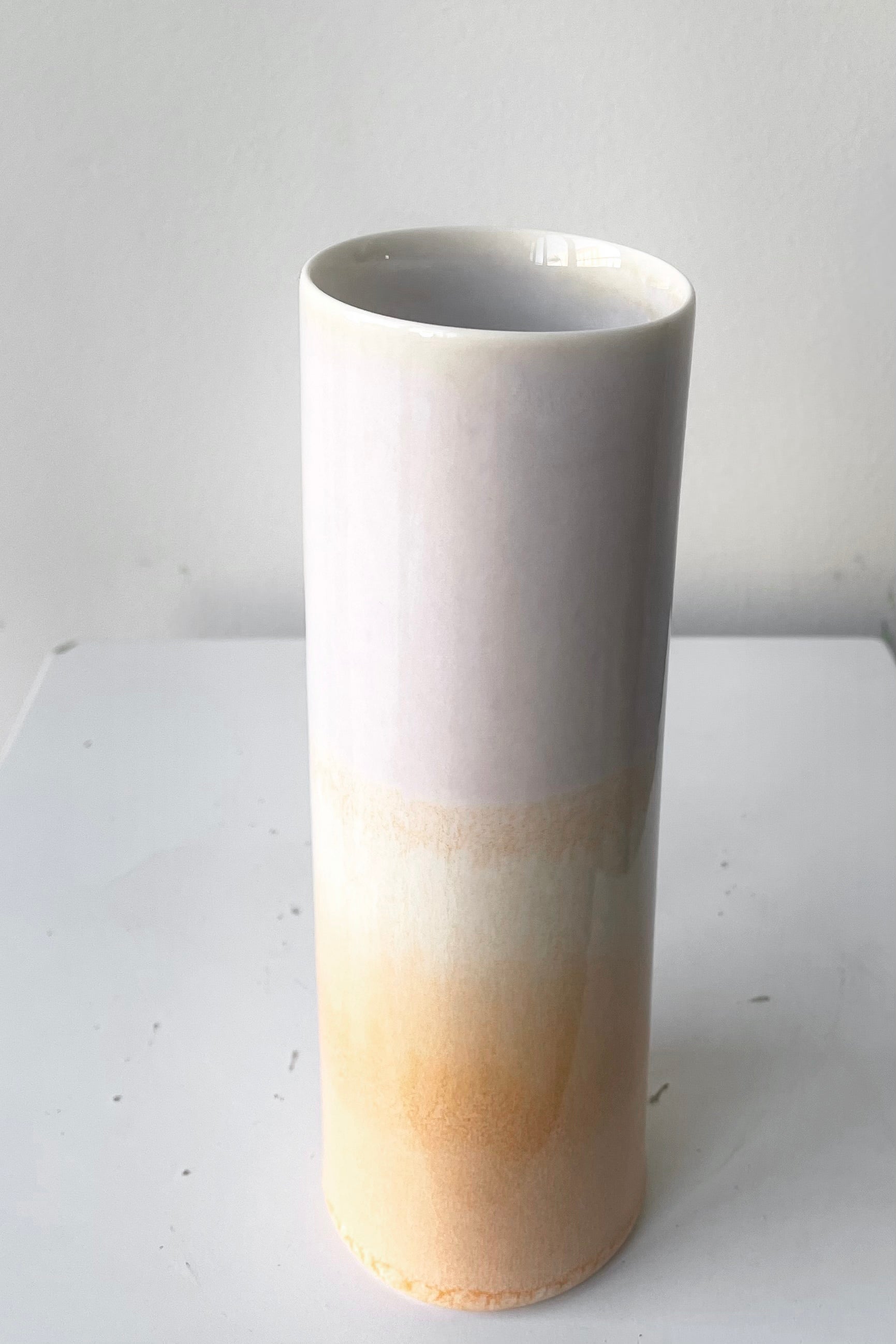Lavender Peach Cylinder Vase - Elegant Glass Flower Vase for Home Decor, Wedding Centerpieces & Tabletop Arrangements