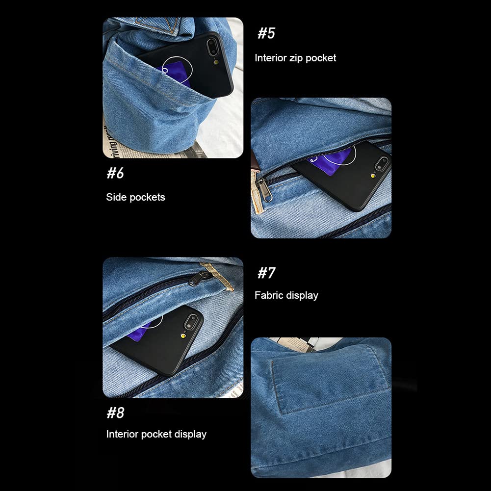 JQWSVE Large Canvas Messenger Bag for Women & Men - Crossbody Hobo Tote with Multiple Pockets | Perfect for Work, Travel & Daily Commute