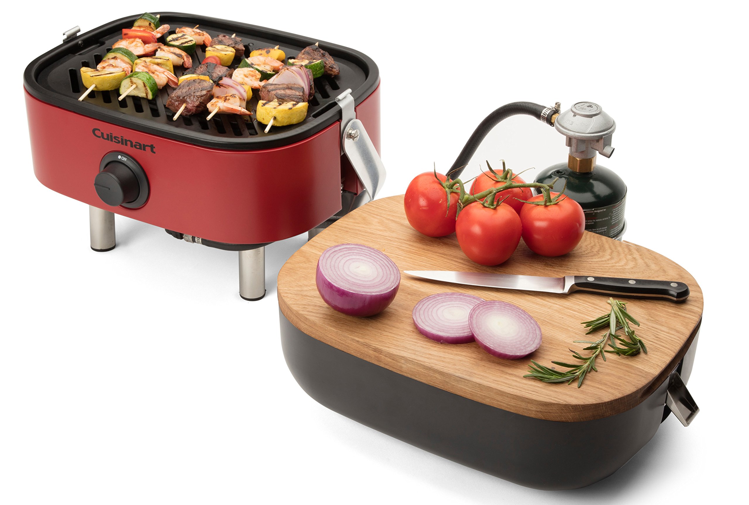 Cuisinart CGG-750 Portable Gas Grill - Compact Outdoor BBQ Grill for Camping, Picnics & Tailgating - Red Venture Series (Perfect for Backyard, RV & Travel Adventures)