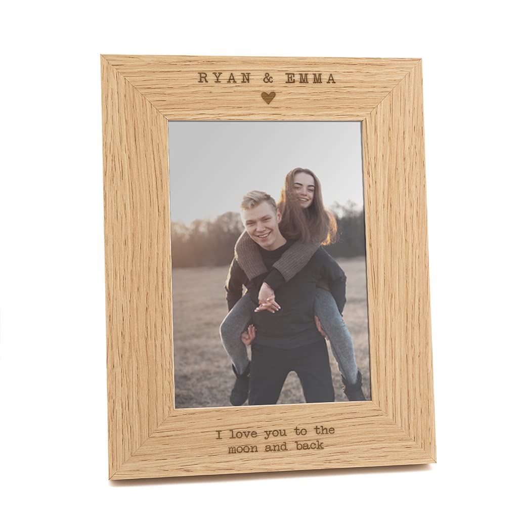 Personalized 'I Love You to the Moon and Back' Photo Frame - Custom Boyfriend Anniversary & Birthday Gift - Romantic Home Decor for Couples