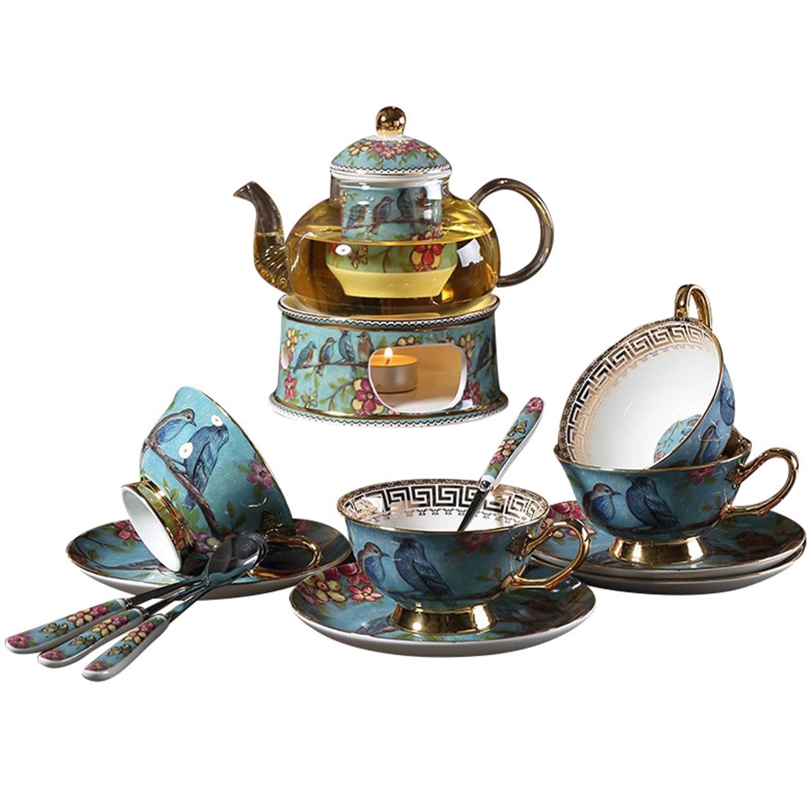 Premium 16-Piece Bone China Dinnerware Set for 4 - Elegant Plates, Bowls & Cups - Perfect for Thanksgiving, Christmas & Formal Dining - Dishwasher & Microwave Safe