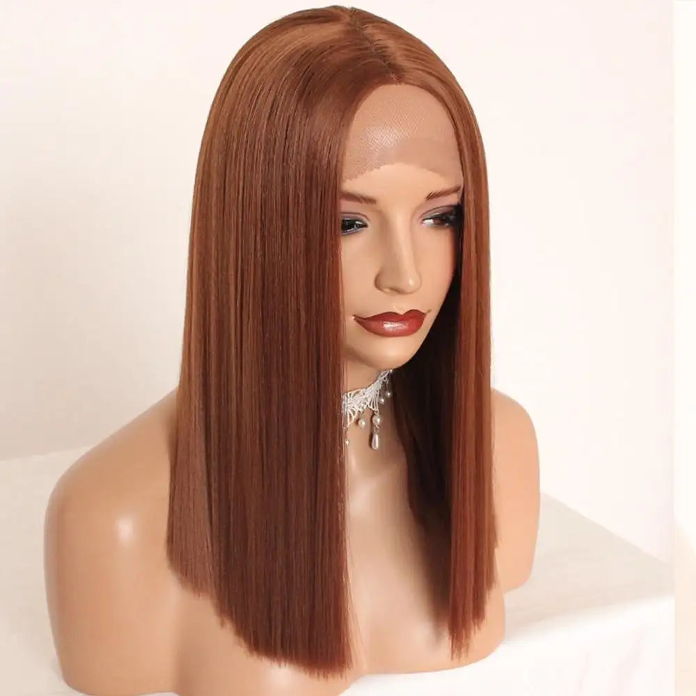 Tammy Blunt Cut Lob Hair Wig - Natural Synthetic Lace Front Wig for Women | Perfect for Cosplay, Daily Wear & Special Occasions
