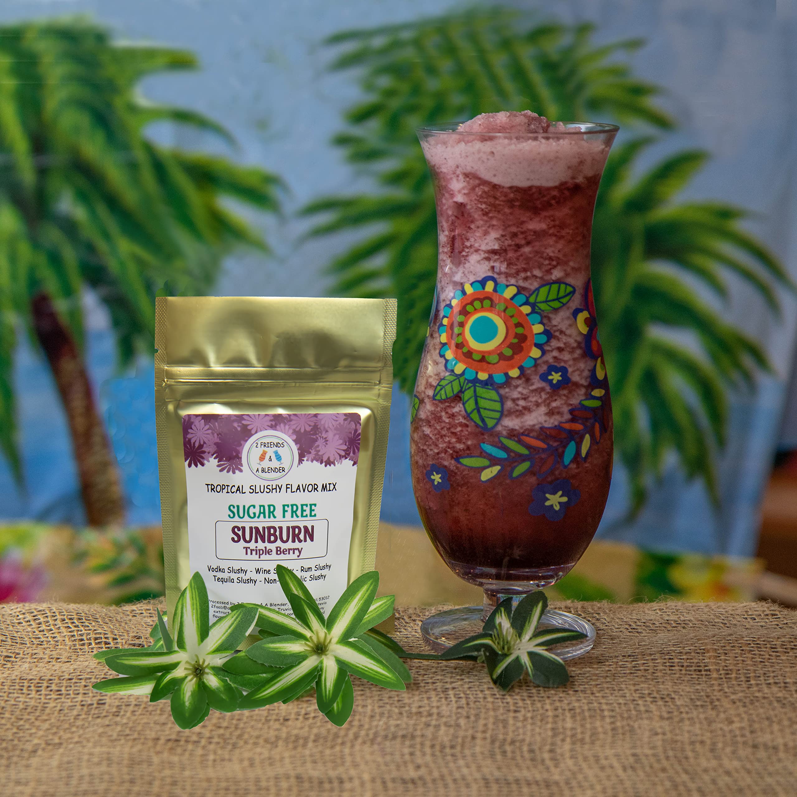 Sugar Free Triple Berry Cocktail Mix - Keto & Diabetic Friendly Frozen Slushy for Vodka, Rum, Wine, Tequila or Non-Alcoholic Drinks | Perfect for Parties, BBQs and Summer Refreshment