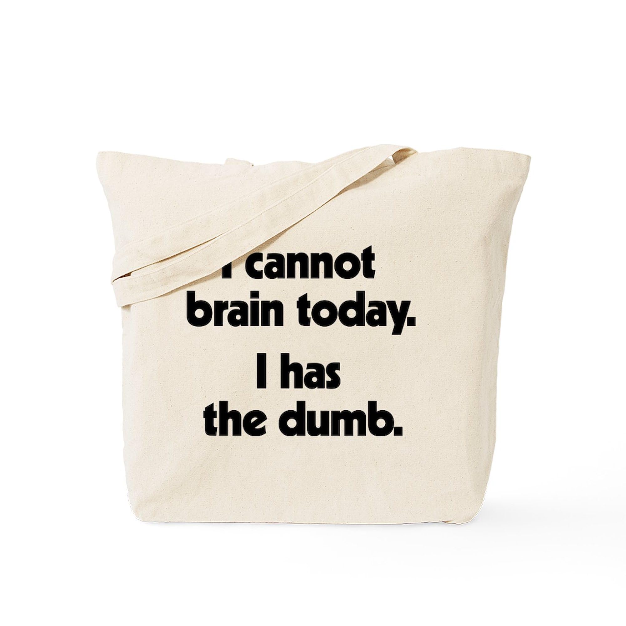 CafePress 'I Cannot Brain Today' Natural Canvas Tote Bag - Eco-Friendly Reusable Shopping Bag for Groceries, Beach, Work & Daily Use