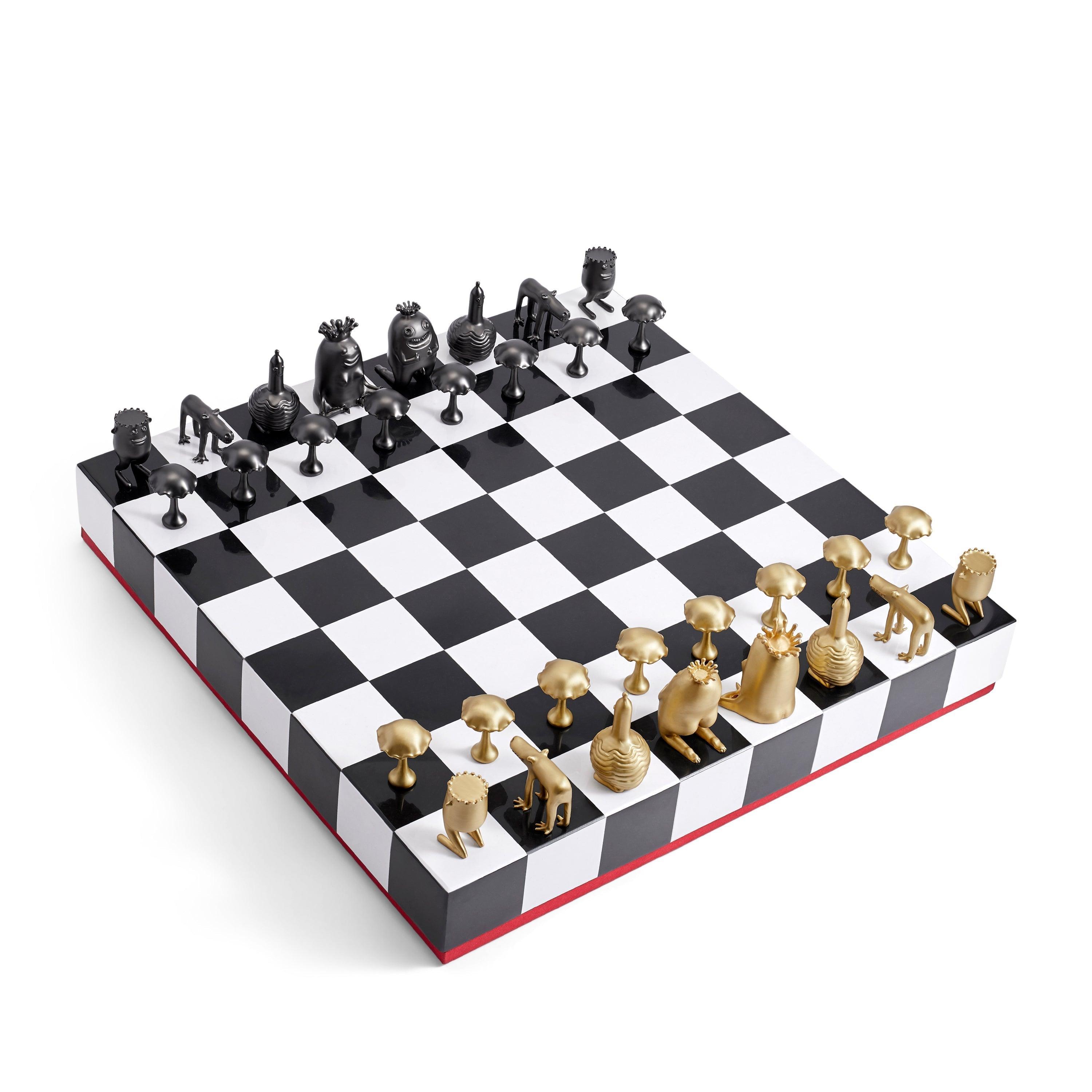 Premium Haas Chess Set - Handcrafted Wooden Chess Board with 32 Staunton Pieces - Perfect for Home, Office, and Tournament Play