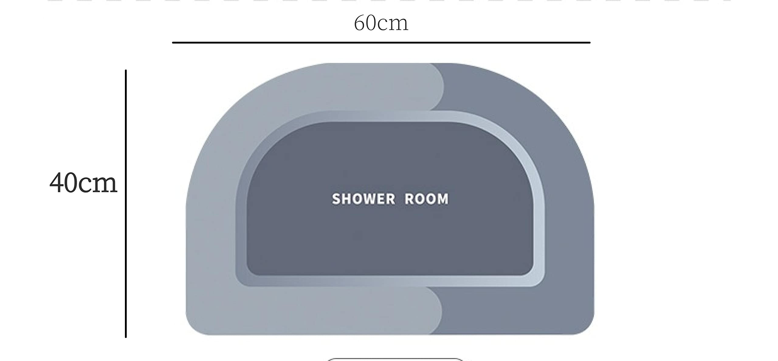 Premium Diatomite Bath Mat - Super Absorbent, Non-Slip, Quick-Drying Floor Mat for Bathroom, Toilet & Shower Door - Soft, Eco-Friendly Semicircle Design (Light Grey) - Perfect for Wet Areas, Bathroom Safety & Modern Home Decor