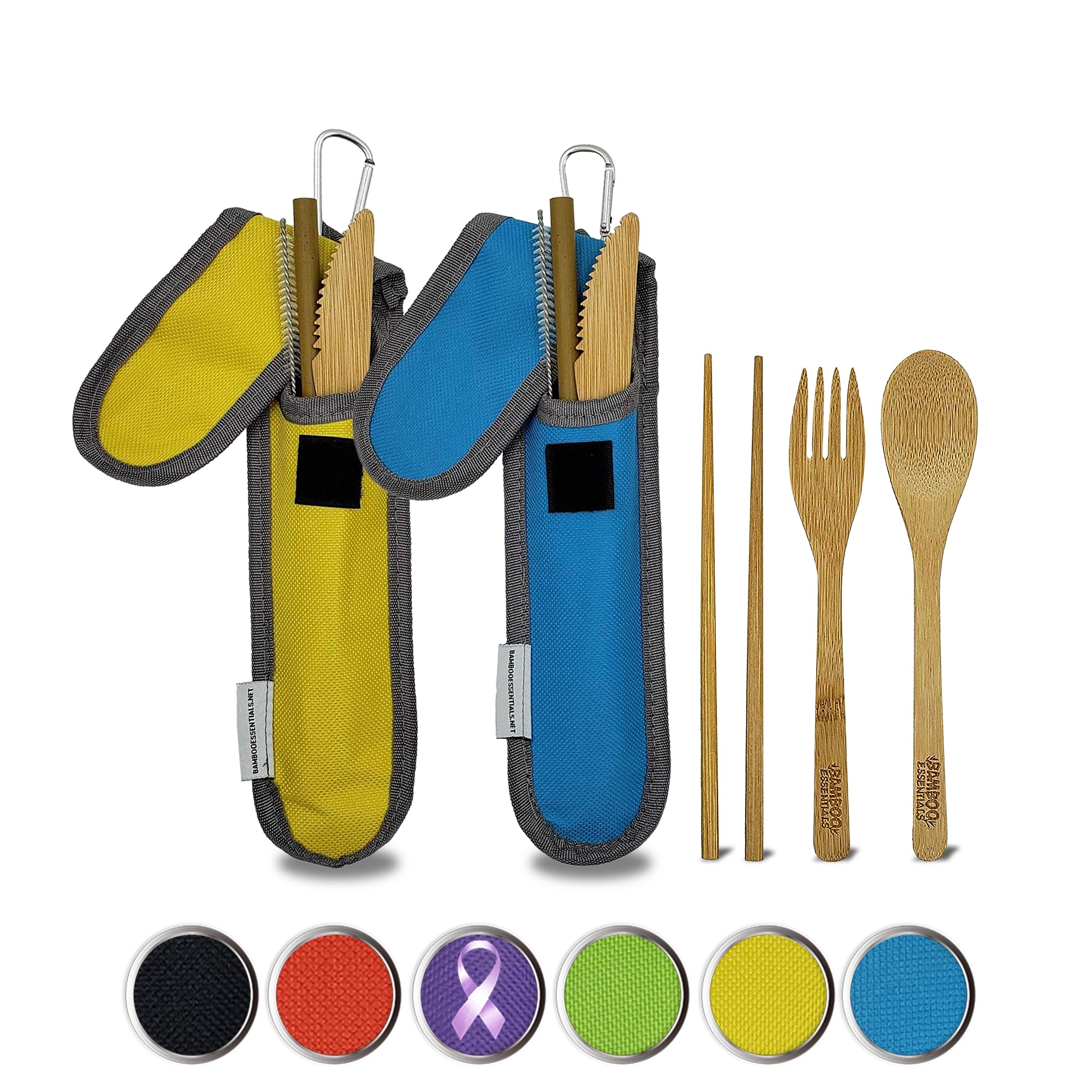 Portable Travel Utensil Set with Case - Fork, Knife, Spoon for Camping & Picnics