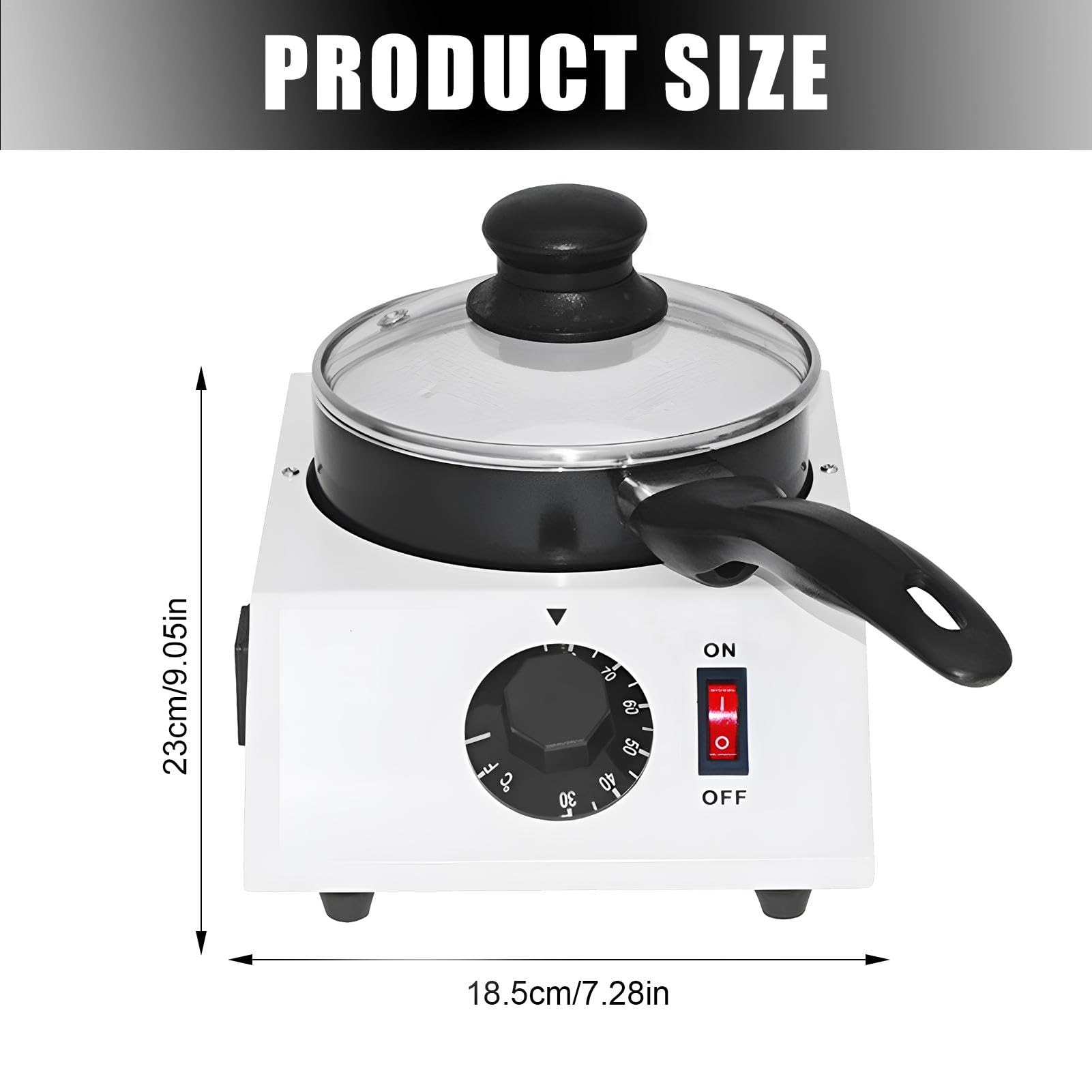 110V Electric Chocolate Melting Pot - Commercial Chocolate Tempering Machine for Melting Chocolate, Butter, Cheese, Cream & Candy - Removable Ceramic Pot for Easy Cleaning - Perfect for Bakeries, Candy Shops & Home Dessert Making